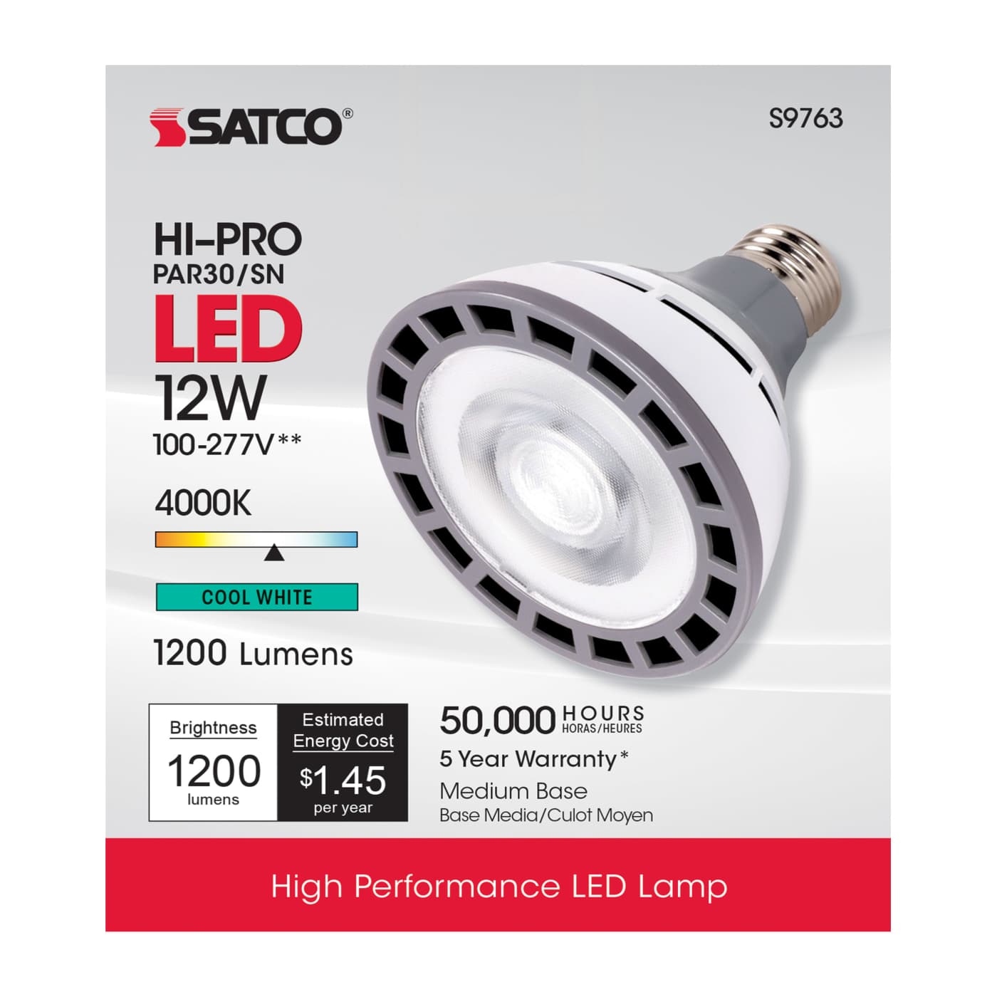 12W/LED/PAR30/SN/4K/100-277V - S9763