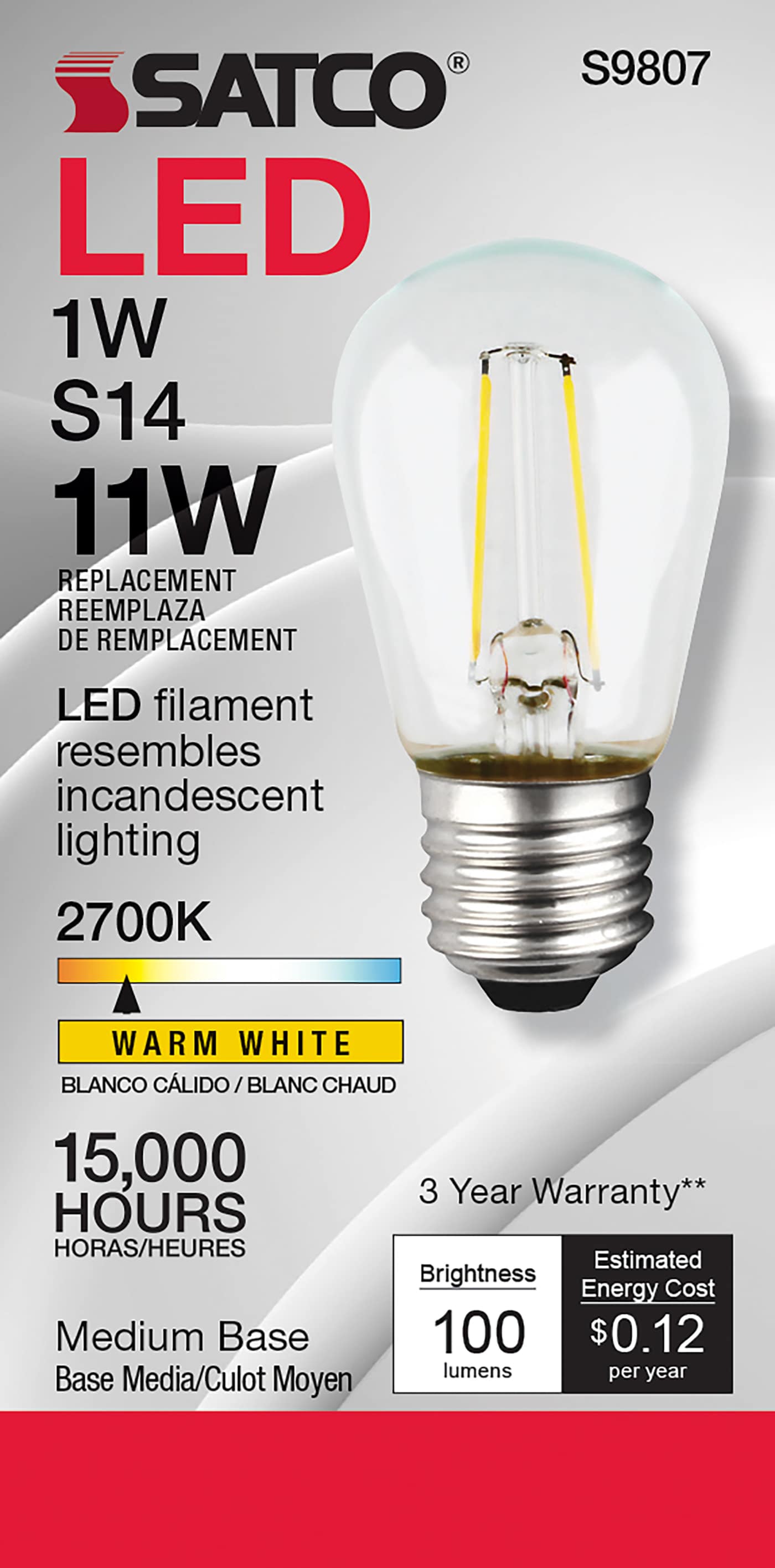 1WS14/LED/CL/27K/120V/ND - S9807