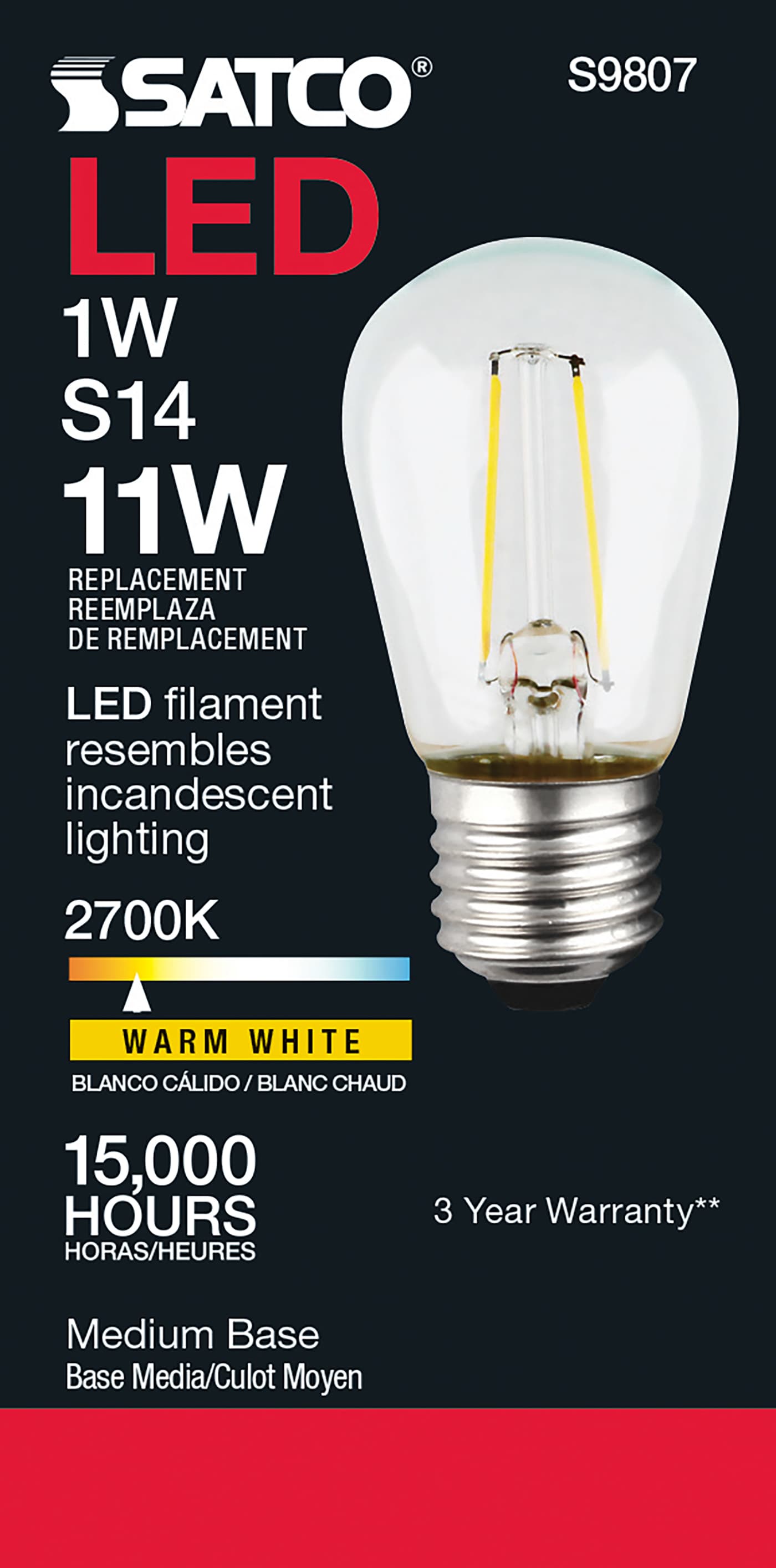 1WS14/LED/CL/27K/120V/ND - S9807