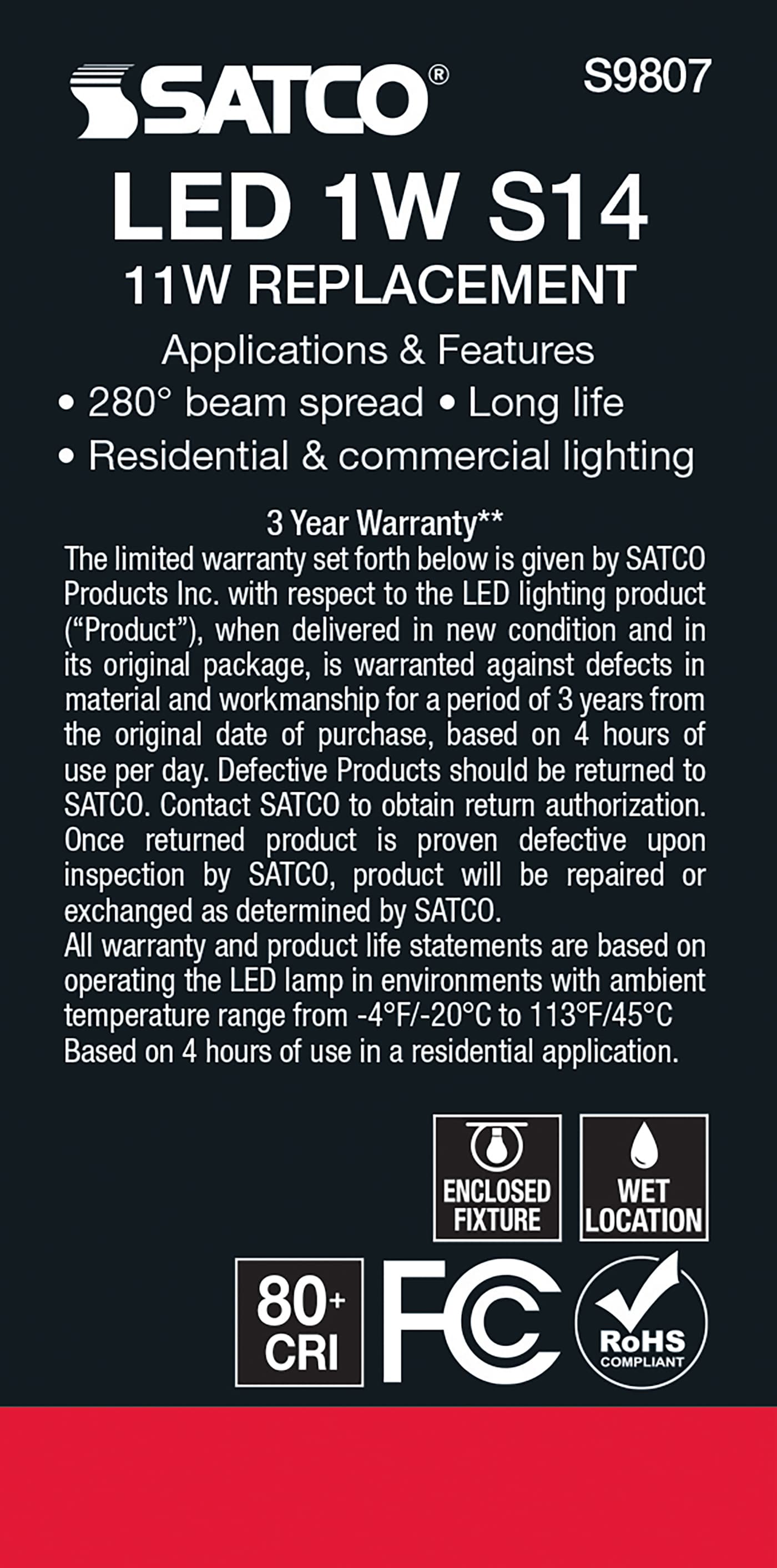 1WS14/LED/CL/27K/120V/ND - S9807