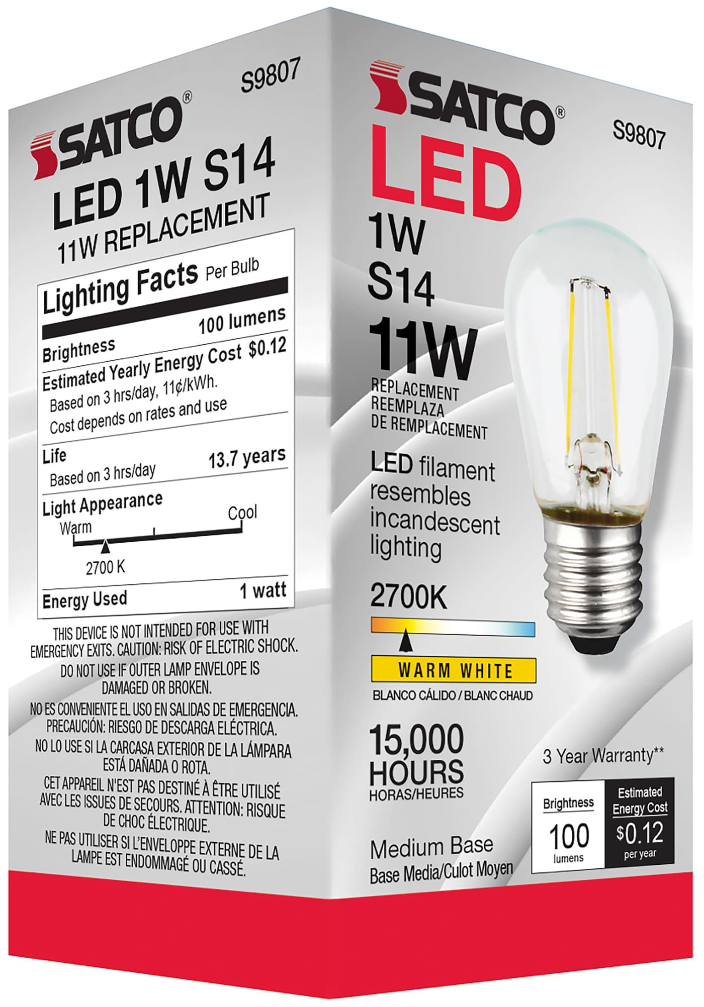 1WS14/LED/CL/27K/120V/ND - S9807