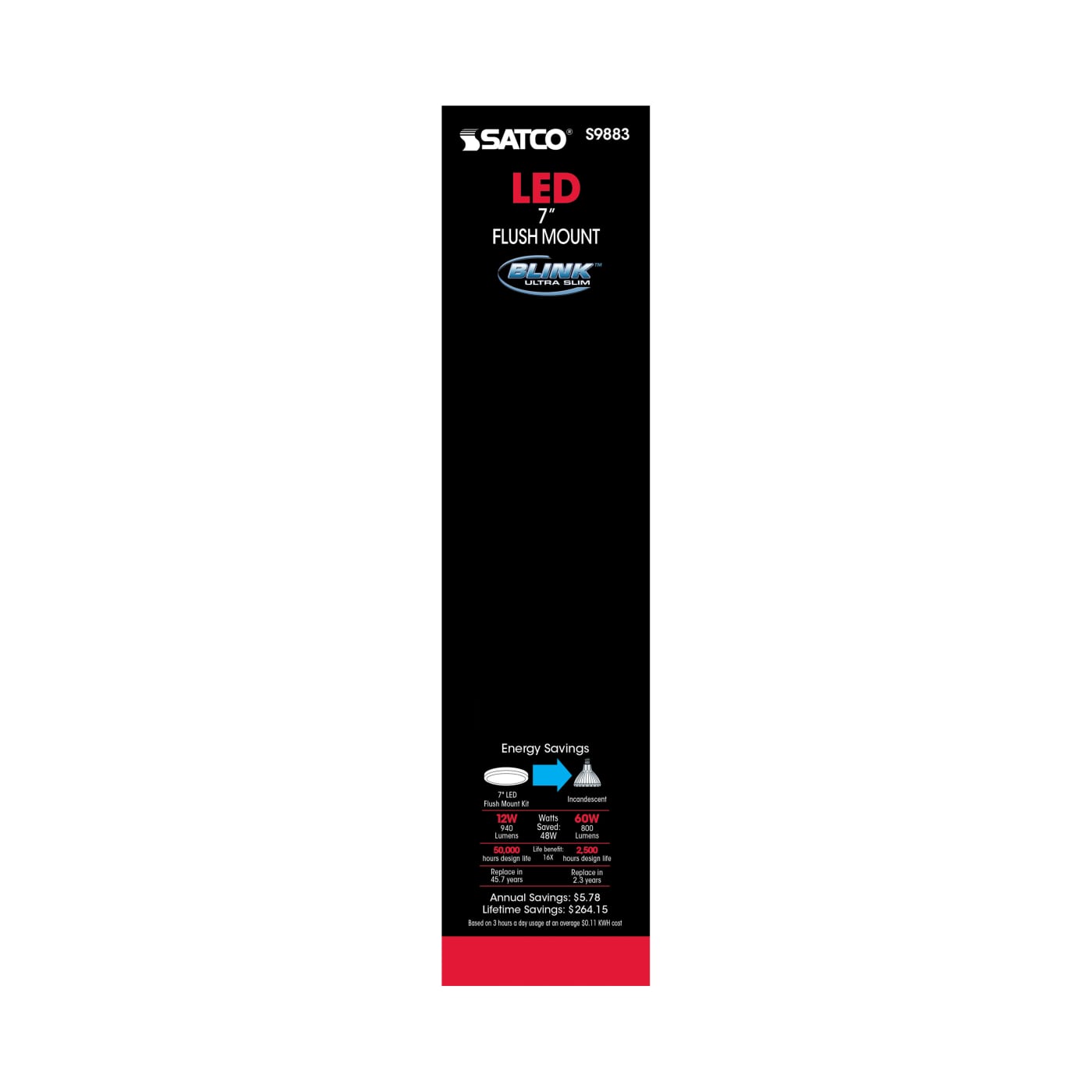 12W/LED/7"FLUSH/3K/BN/SL - S9883