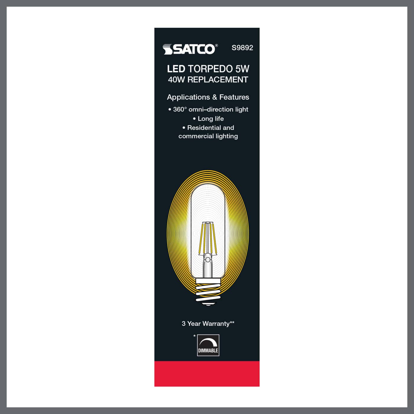 5T10/LED/E26/30K/120V - S9892