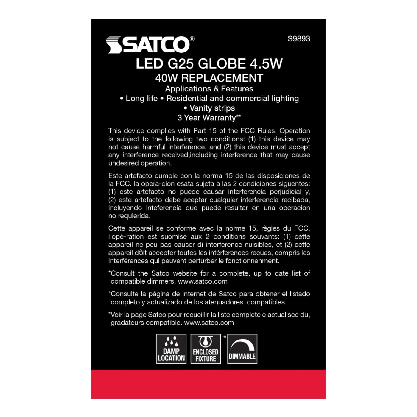 5.5G25/CL/LED/E26/30K/120V - S9893