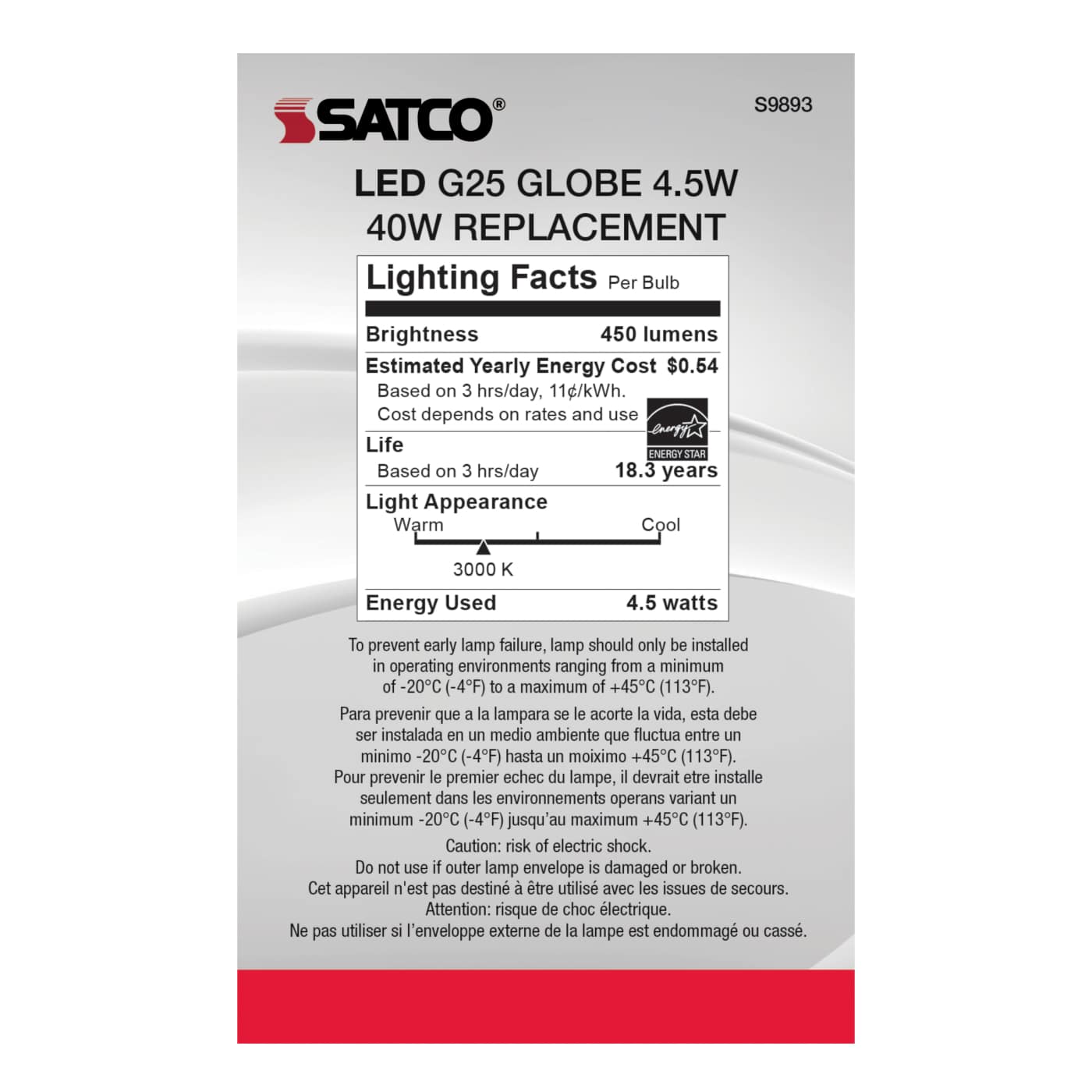 5.5G25/CL/LED/E26/30K/120V - S9893