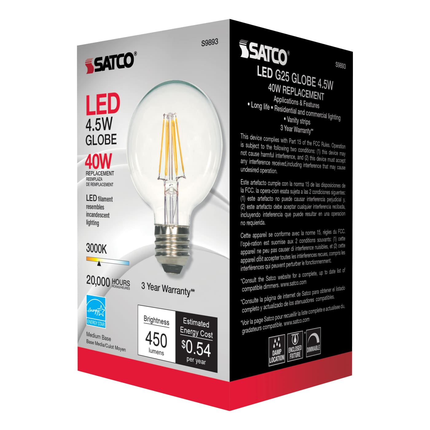 5.5G25/CL/LED/E26/30K/120V - S9893