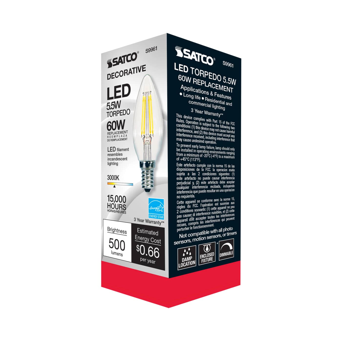 5.5W CTC/LED/30K/CL/120V - S9961