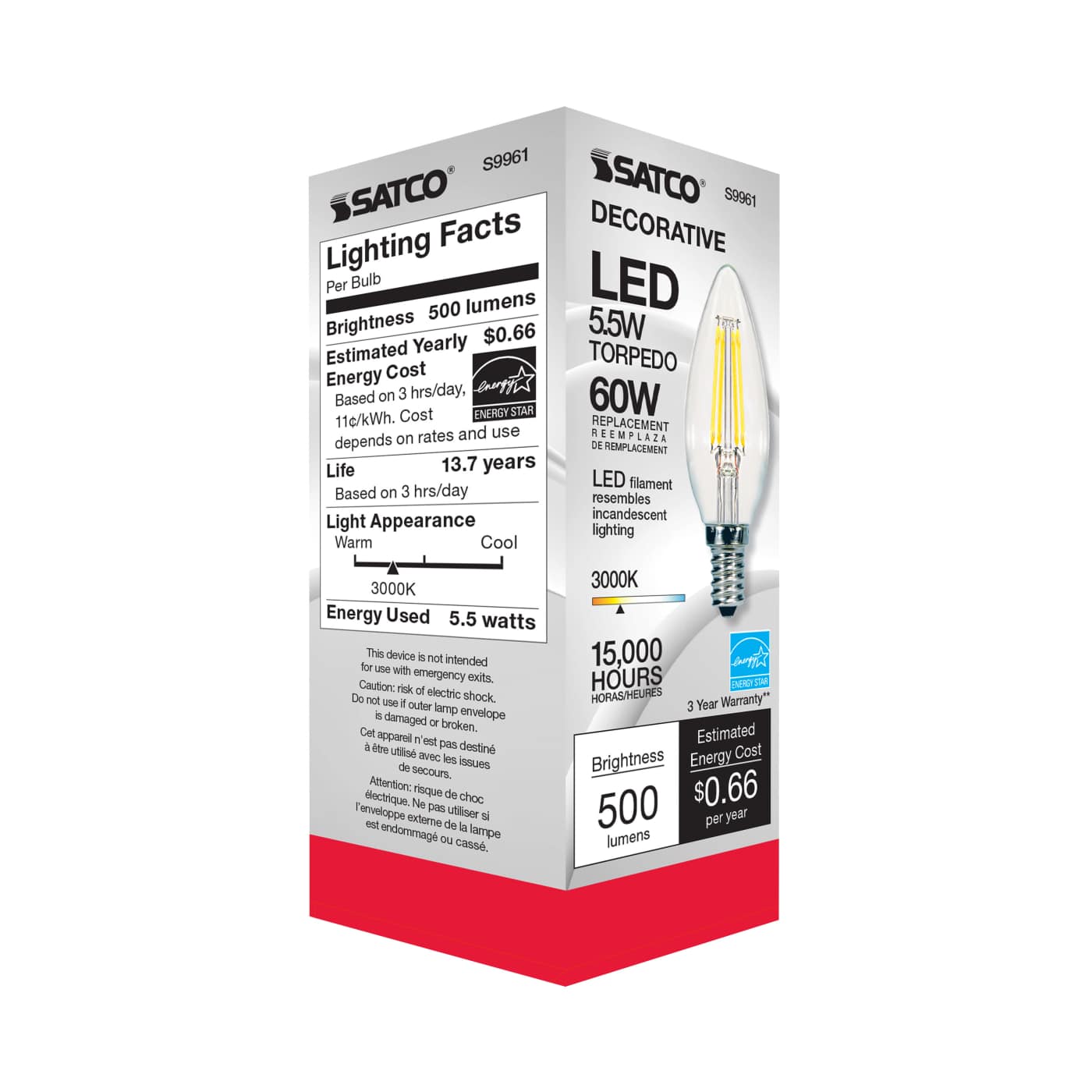 5.5W CTC/LED/30K/CL/120V - S9961