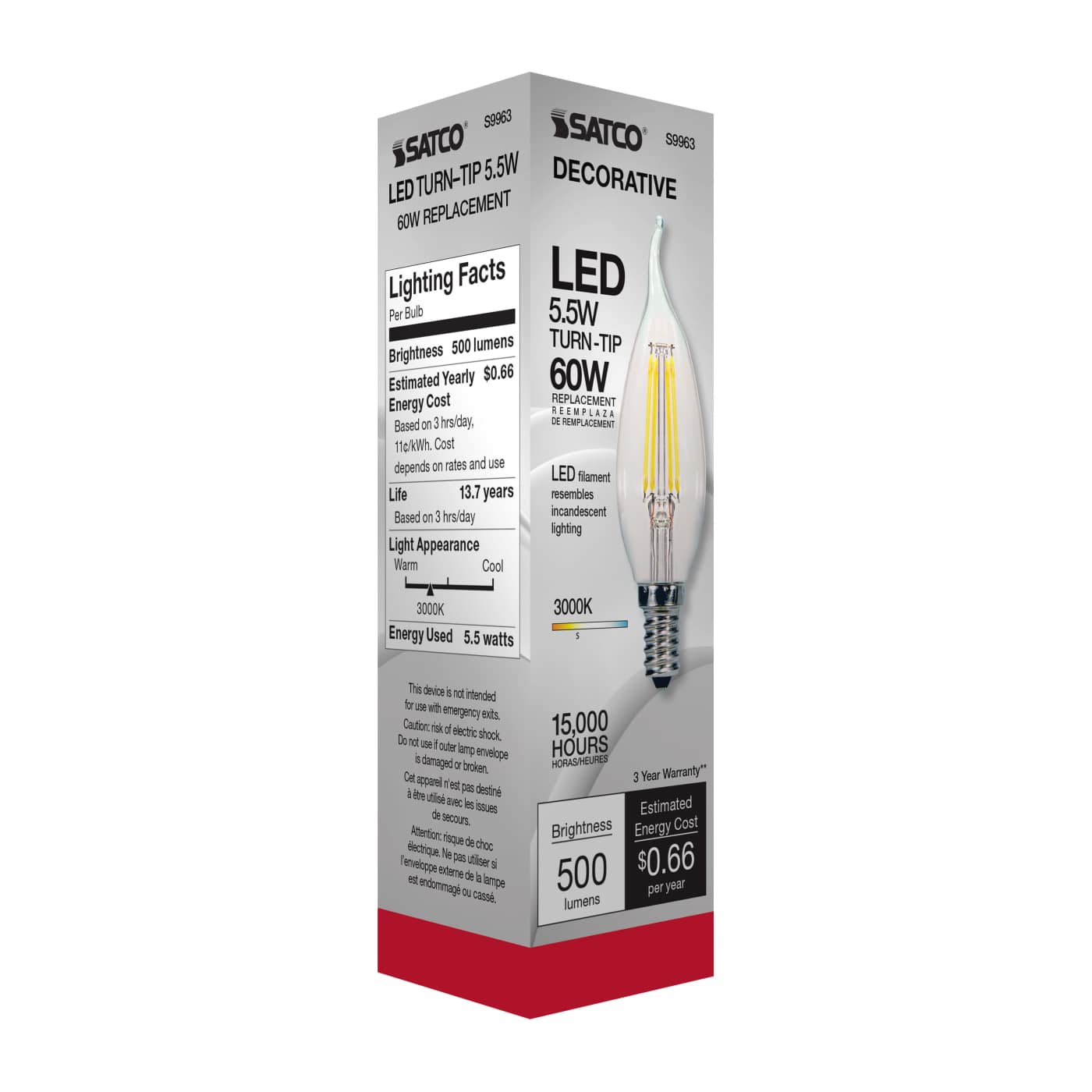 5.5W CFC/LED/30K/CL/120V - S9963