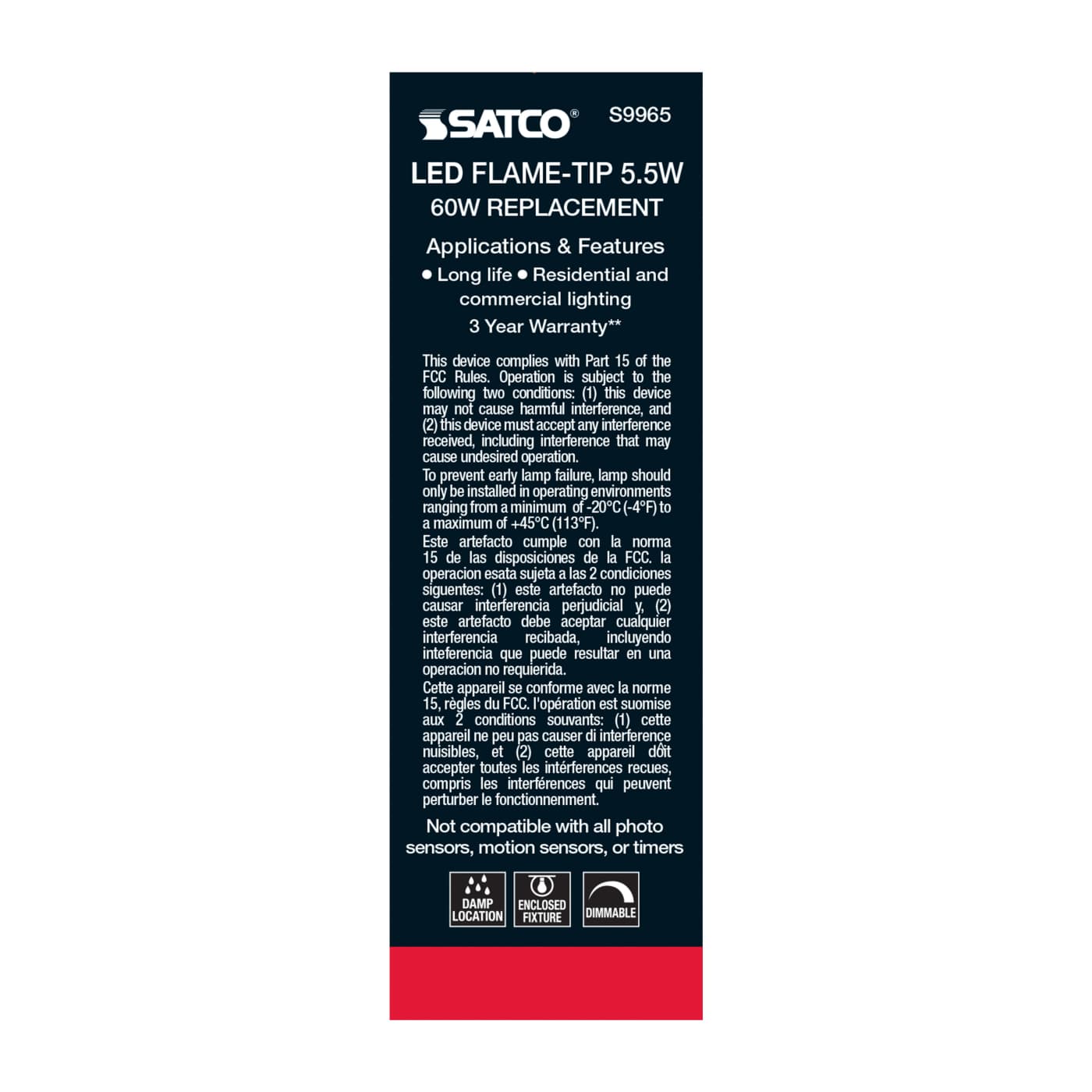 5.5W EFC/LED/27K/CL/120V - S9965