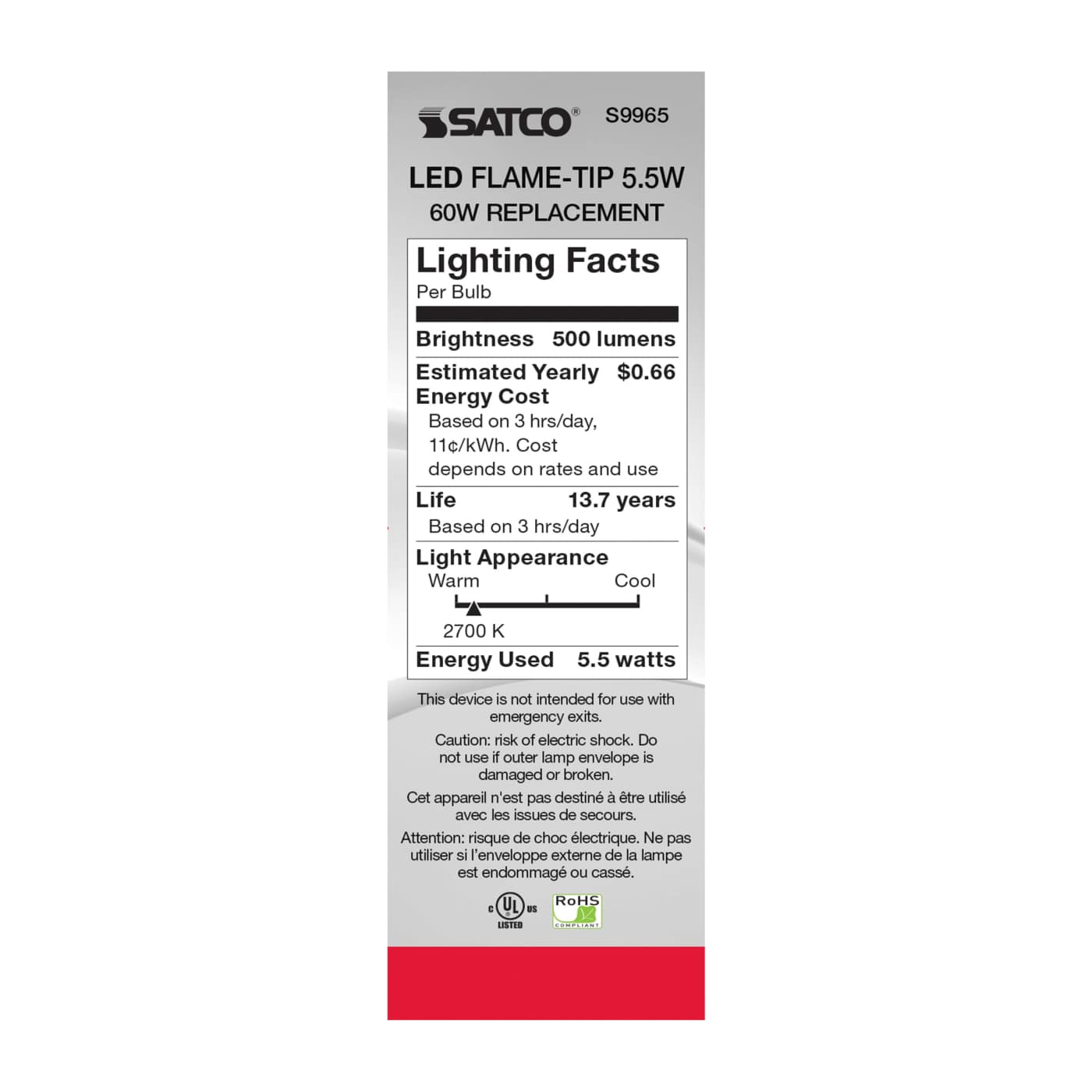 5.5W EFC/LED/27K/CL/120V - S9965