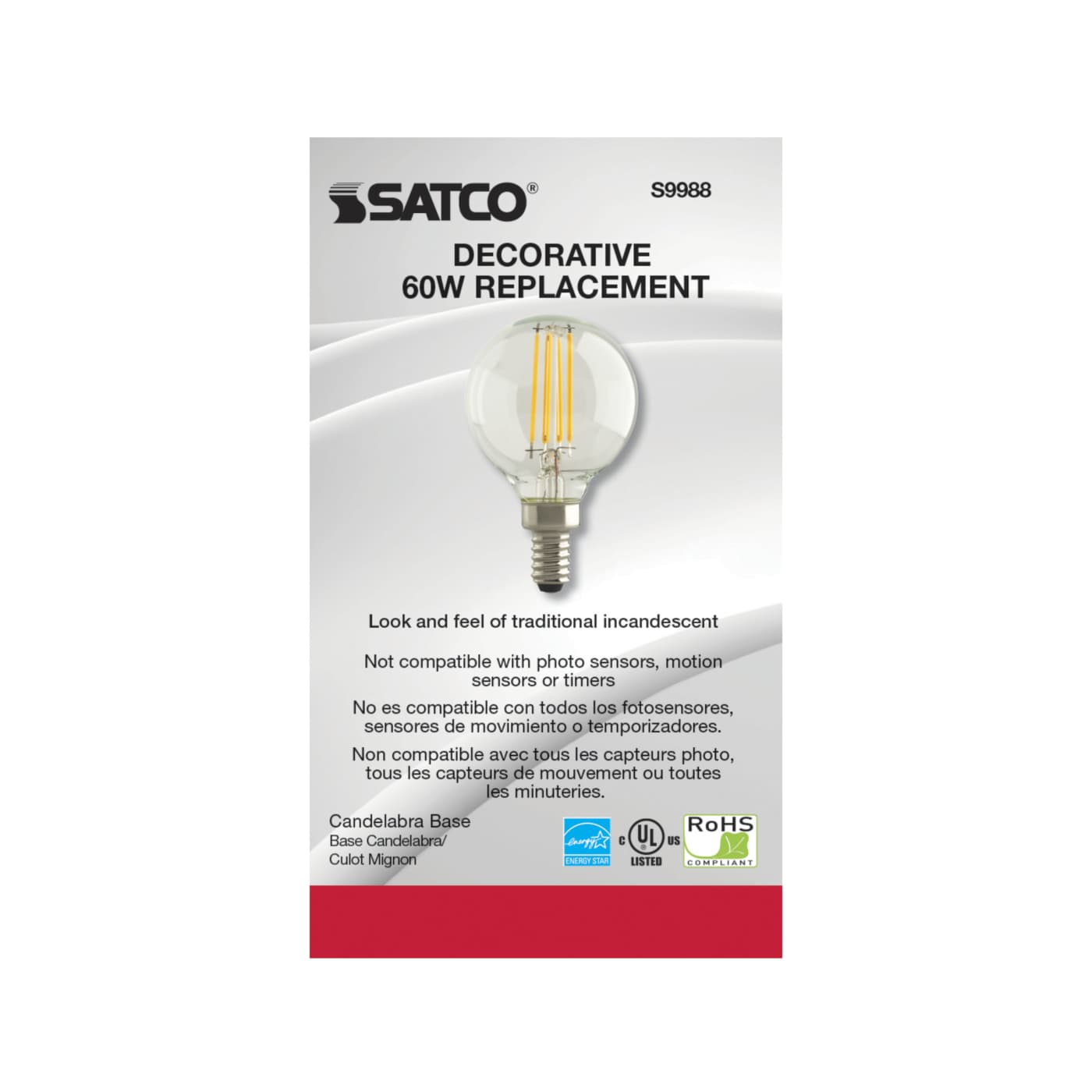 4.5G16.5/LED/CL/27K/120V/E12 - S9988