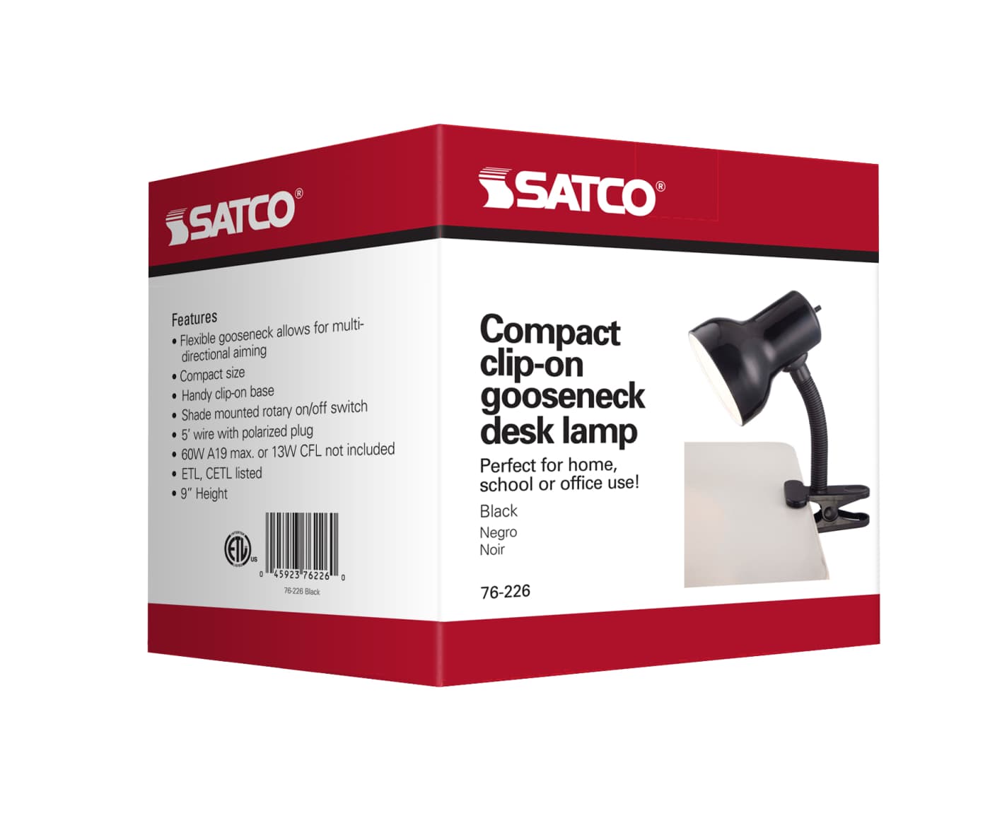 BLACK CLIP ON GOOSE NECK LAMP - SF76-226