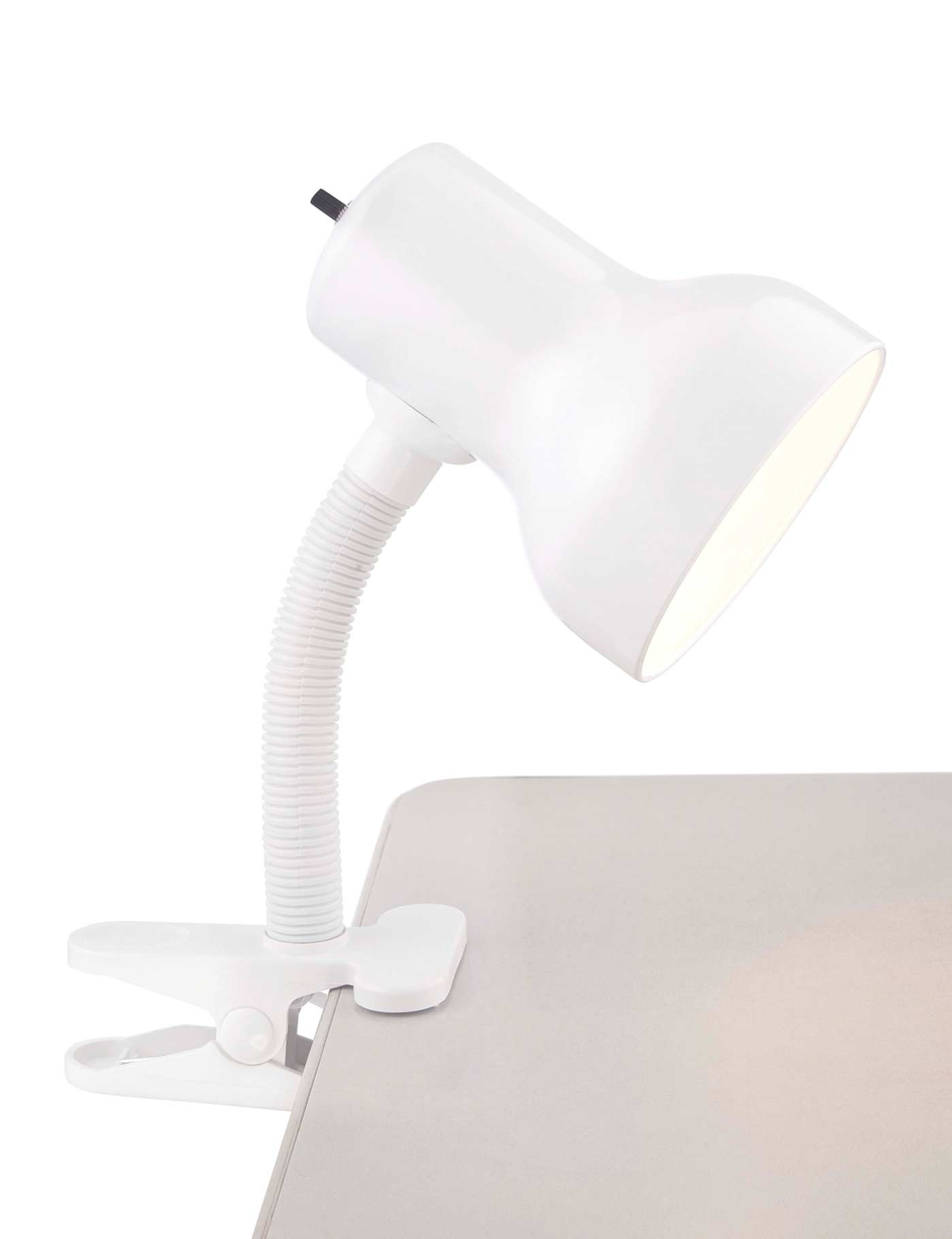 WHITE CLIP ON GOOSE NECK LAMP - SF76-227