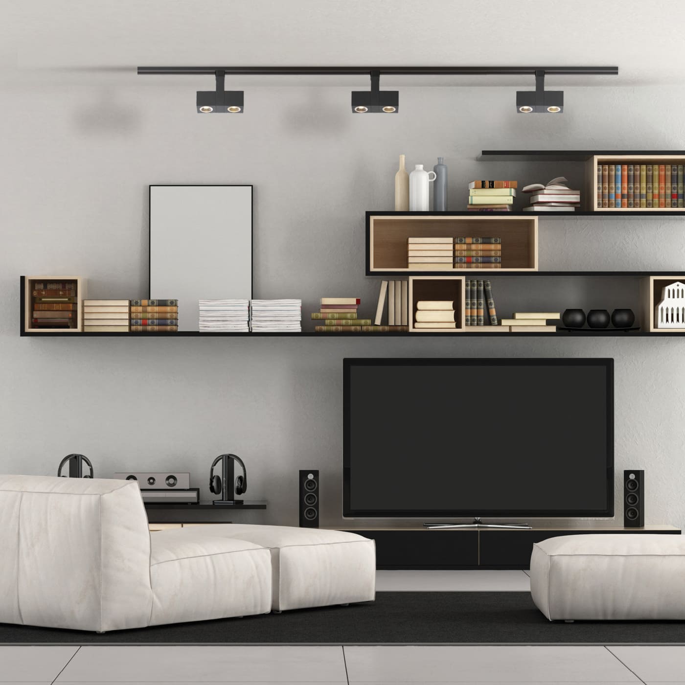 24W LED SQUARE DUAL TRACK HEAD - TH484