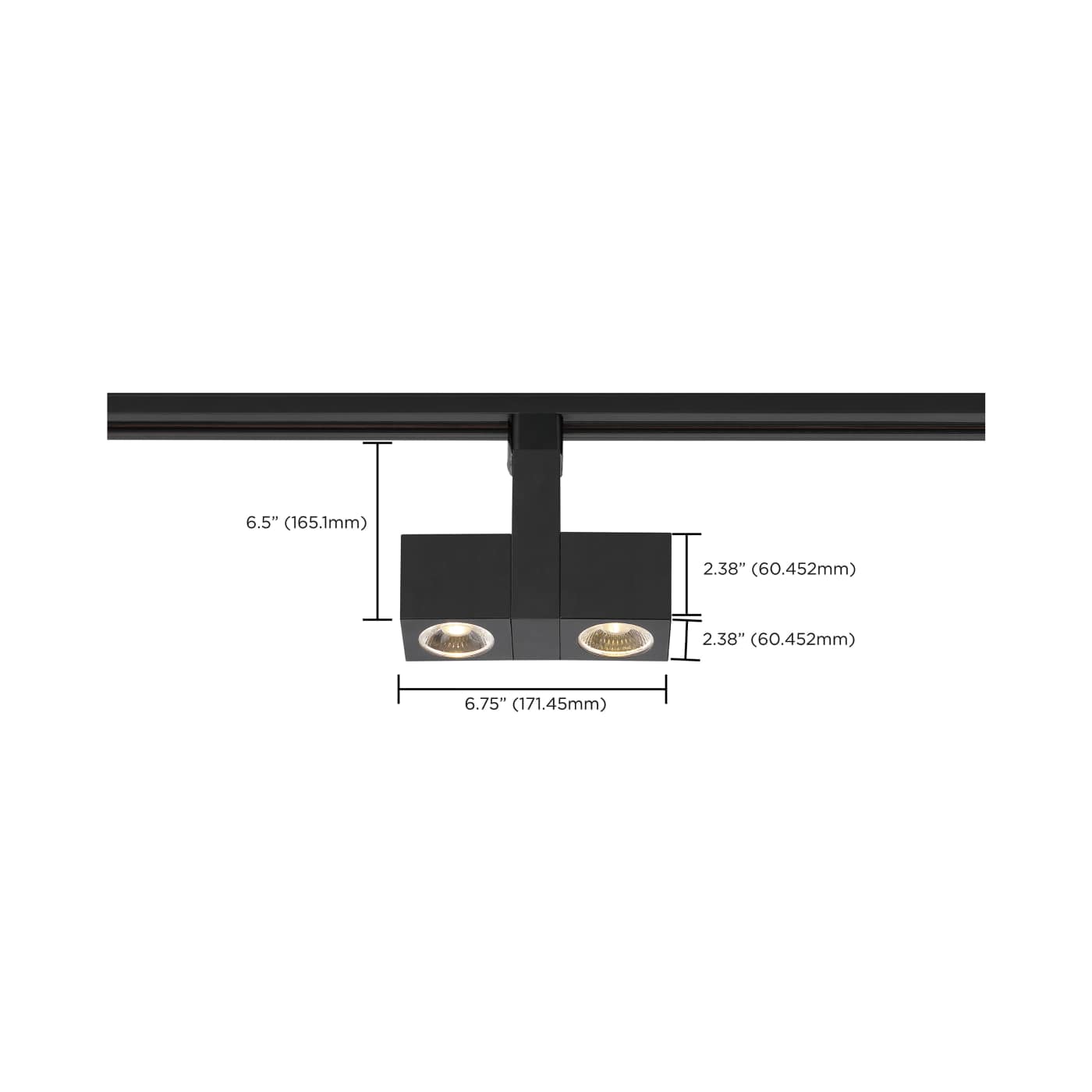 24W LED SQUARE DUAL TRACK HEAD - TH485