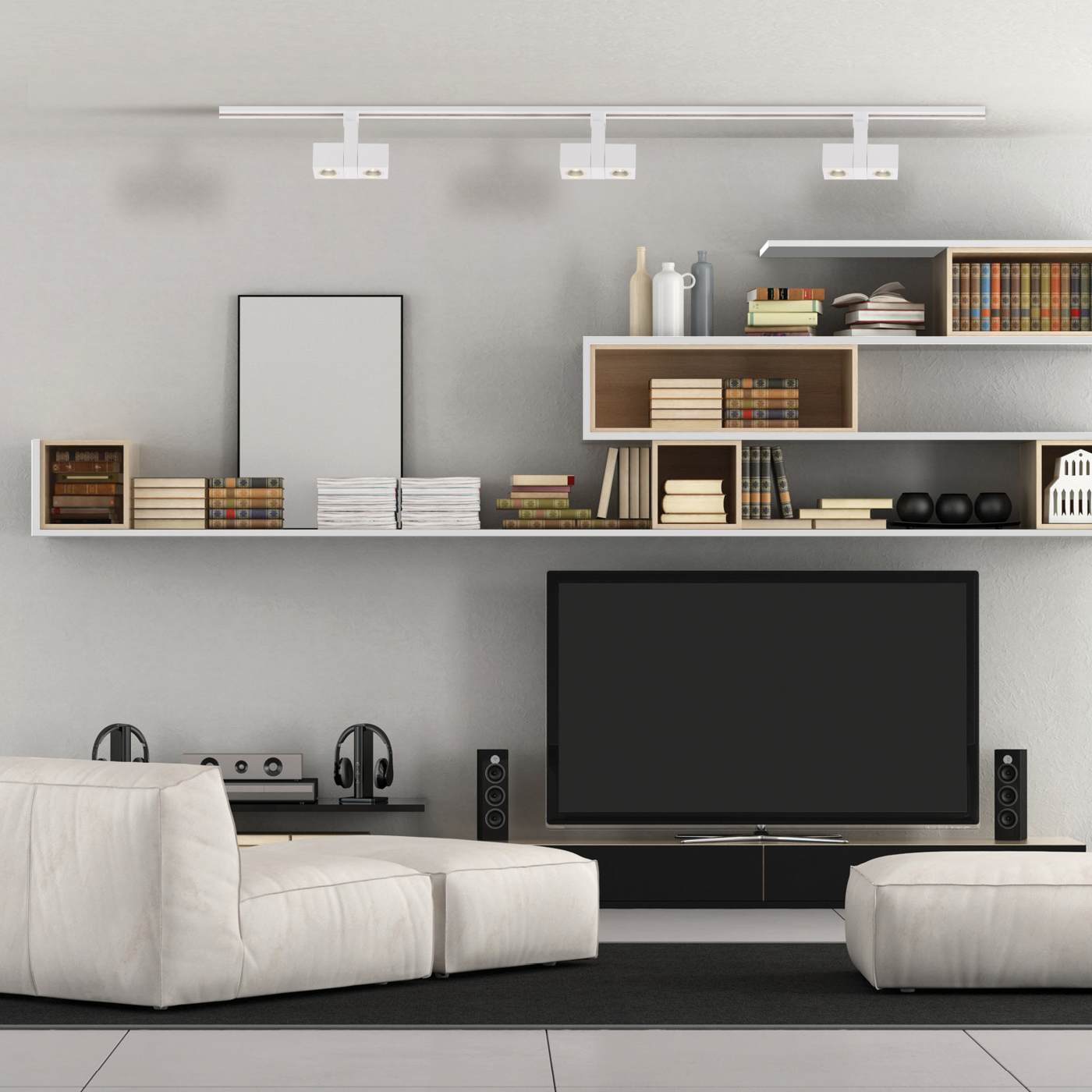 24W LED SQUARE DUAL TRACK HEAD - TH486