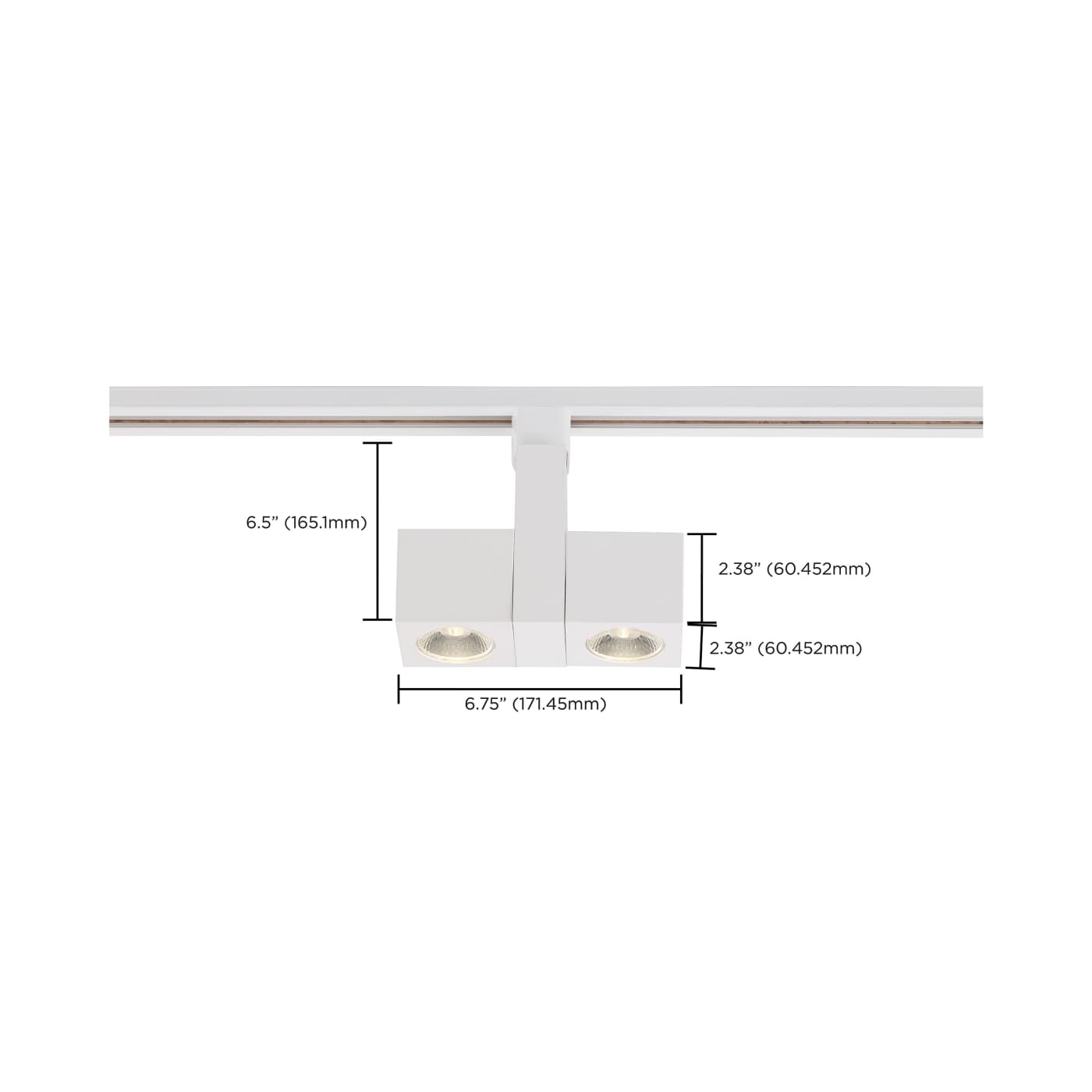 24W LED SQUARE DUAL TRACK HEAD - TH486