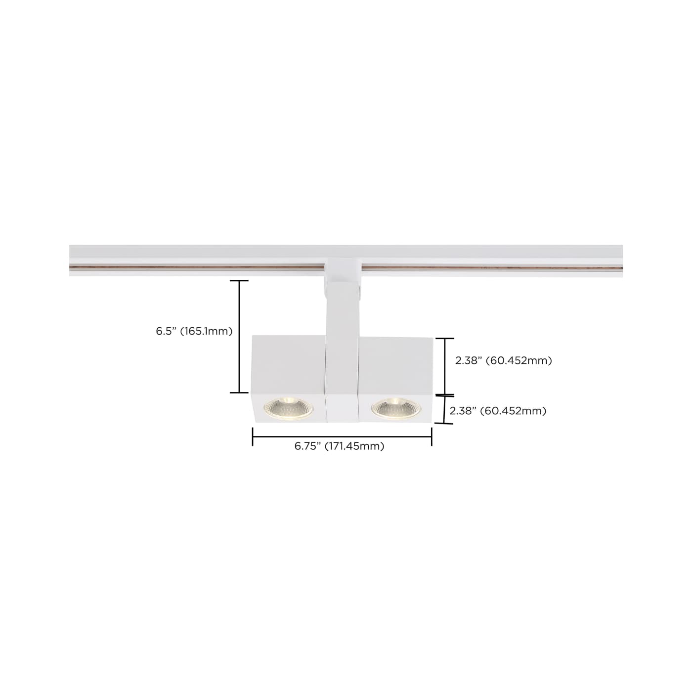 24W LED SQUARE DUAL TRACK HEAD - TH487