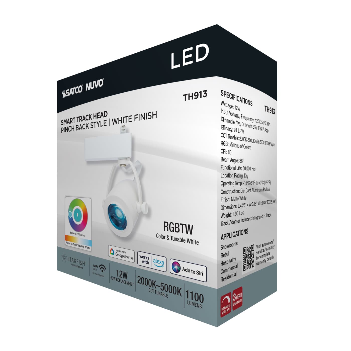 12W LED TRACK HEAD PINCH BACK - TH913