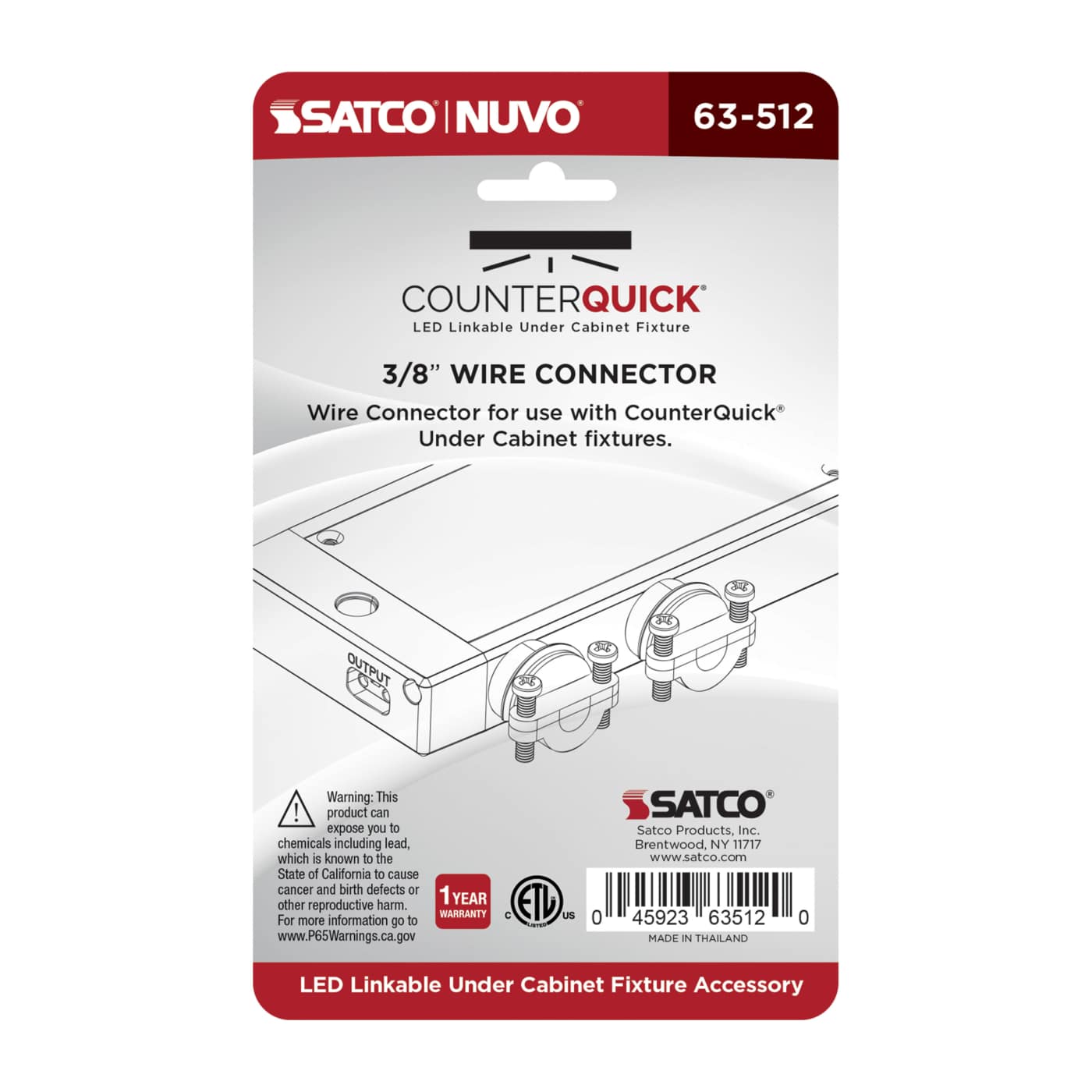 UNDER CAB 3/8" WIRE CONN - 63-512