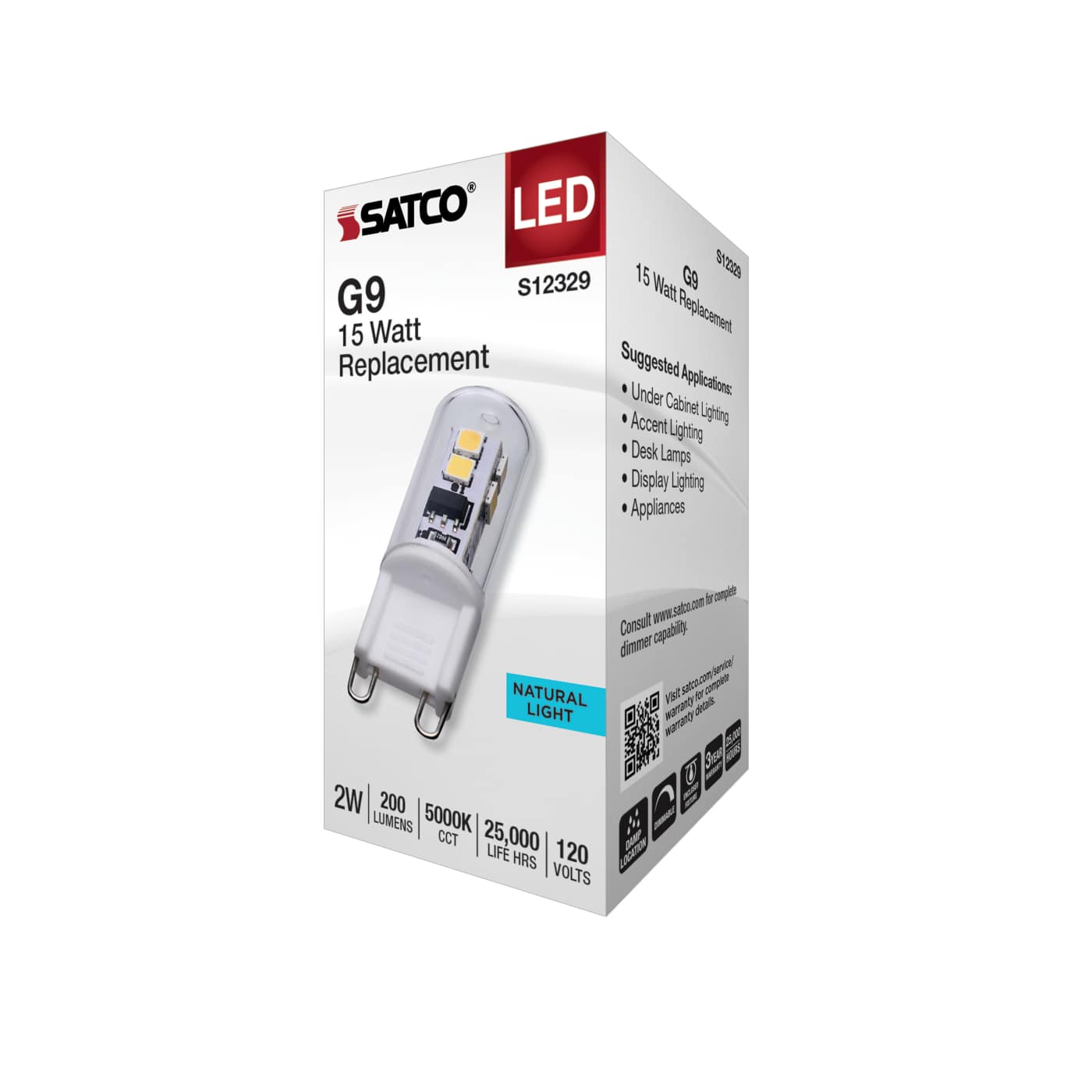 2W/LED/G9/CL/850/120V - S12329