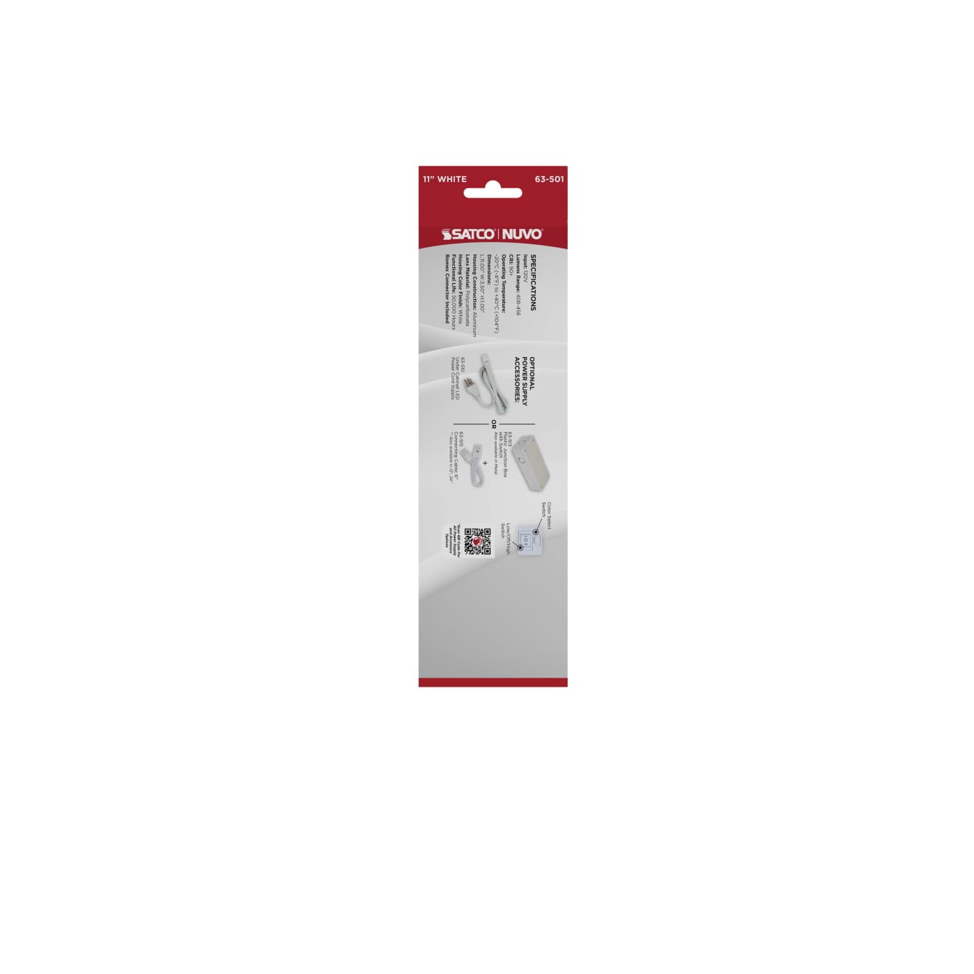 UNDER CAB LED 3CCT 11" - WH - 63-501