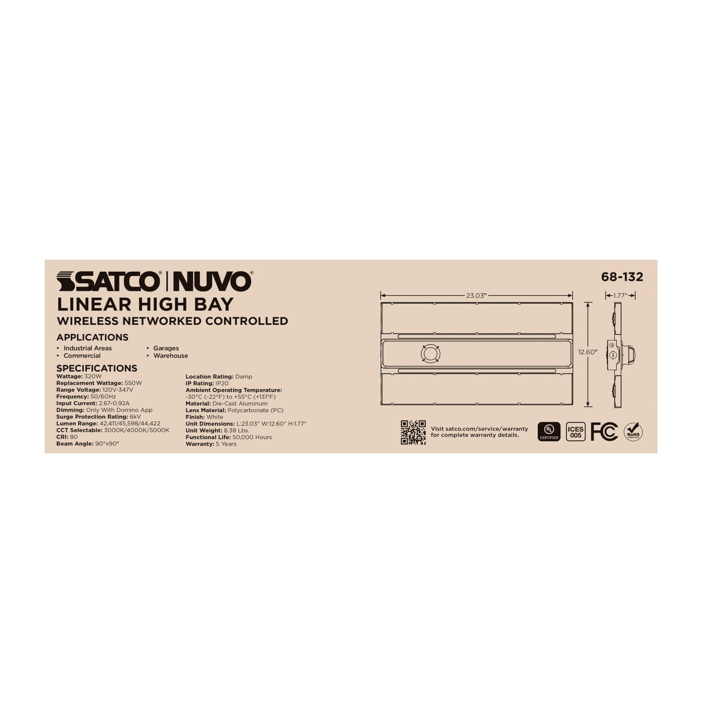 DOMINO LINEAR HIGH BAY 120-347 - 68-132