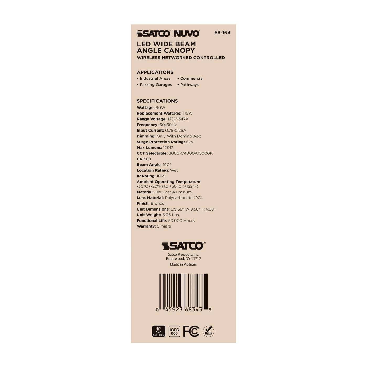 DOMINO WIDE BEAM CANOPY BRONZE - 68-164
