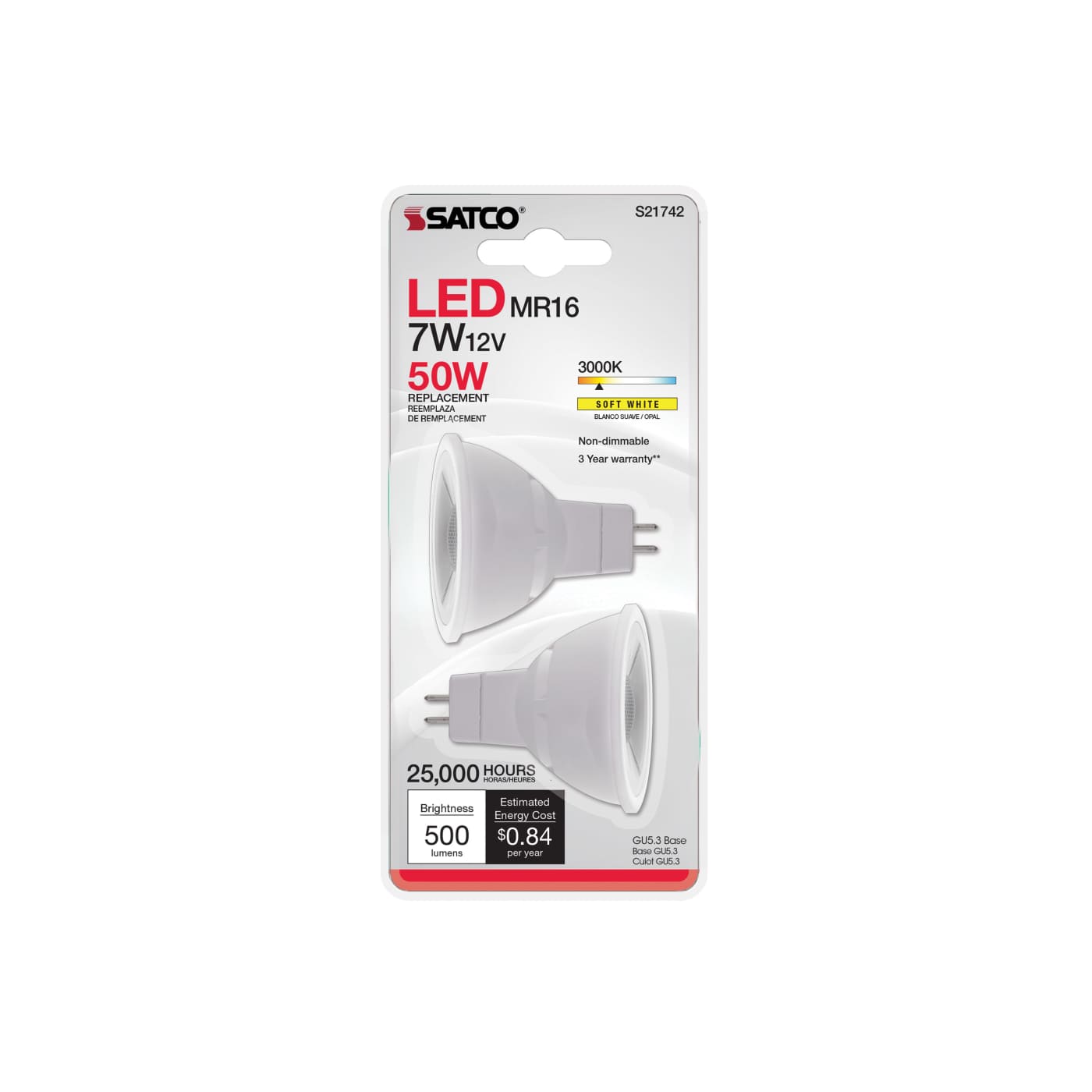 7MR16/LED/40'/830/12V/2PK - S21742