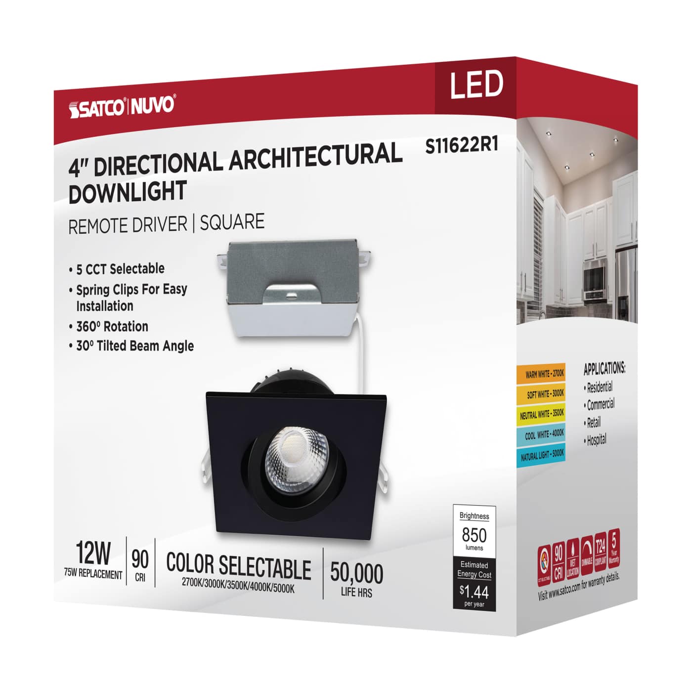 12W/DW/GBL/4/CCT/SQ/RD/BK - S11622R1
