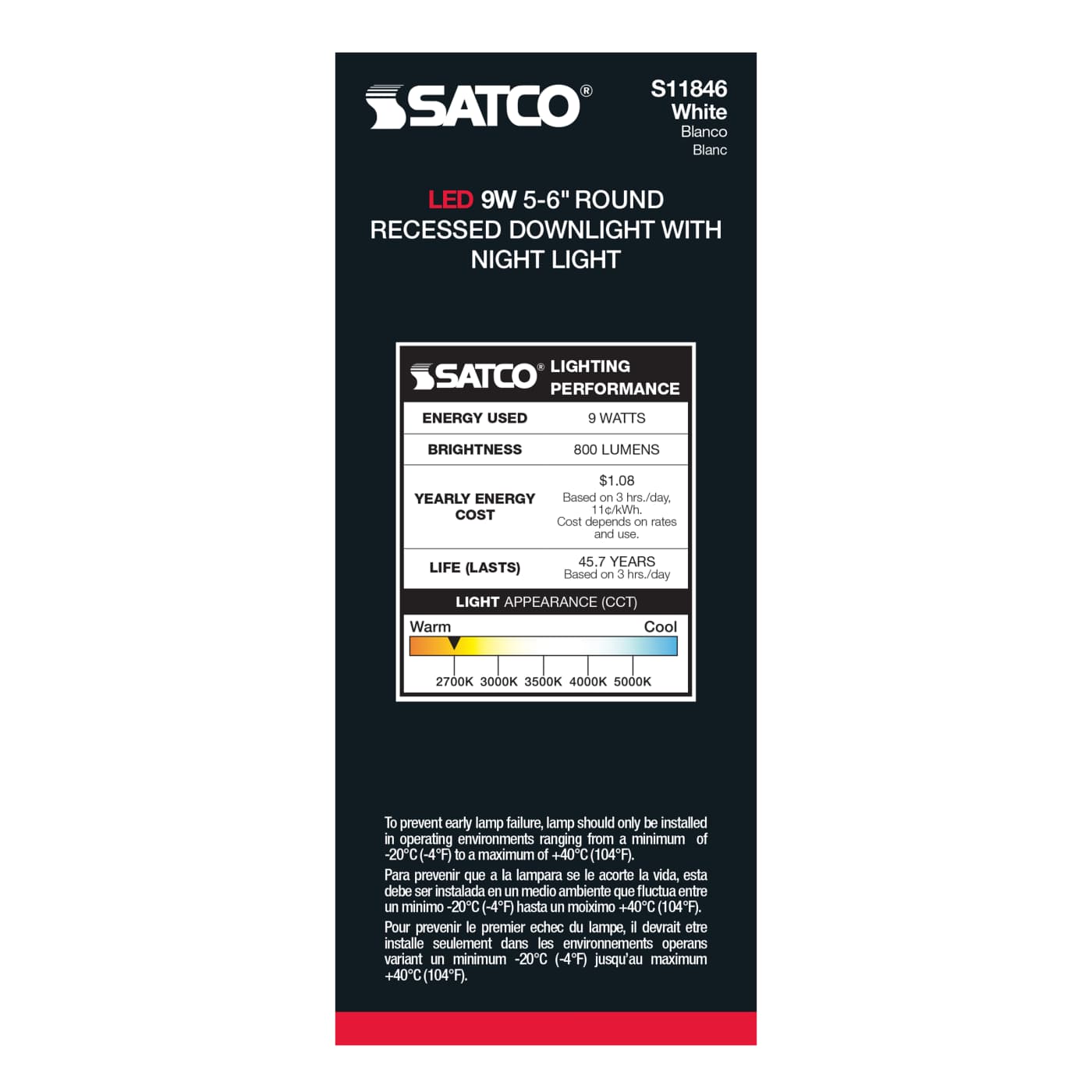 9WLED/NL/RDL/5-6/CCT-SEL/120V - S11846