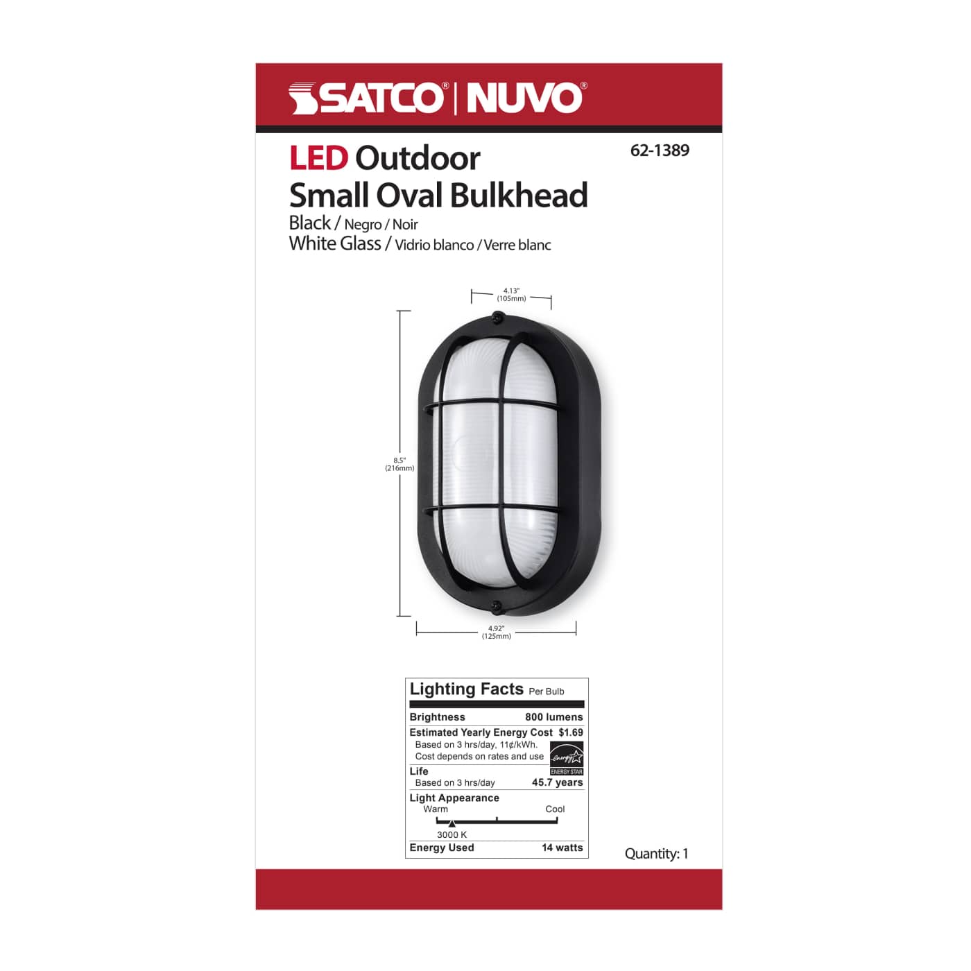 LED SMALL OVAL BULK HEAD - 62-1389