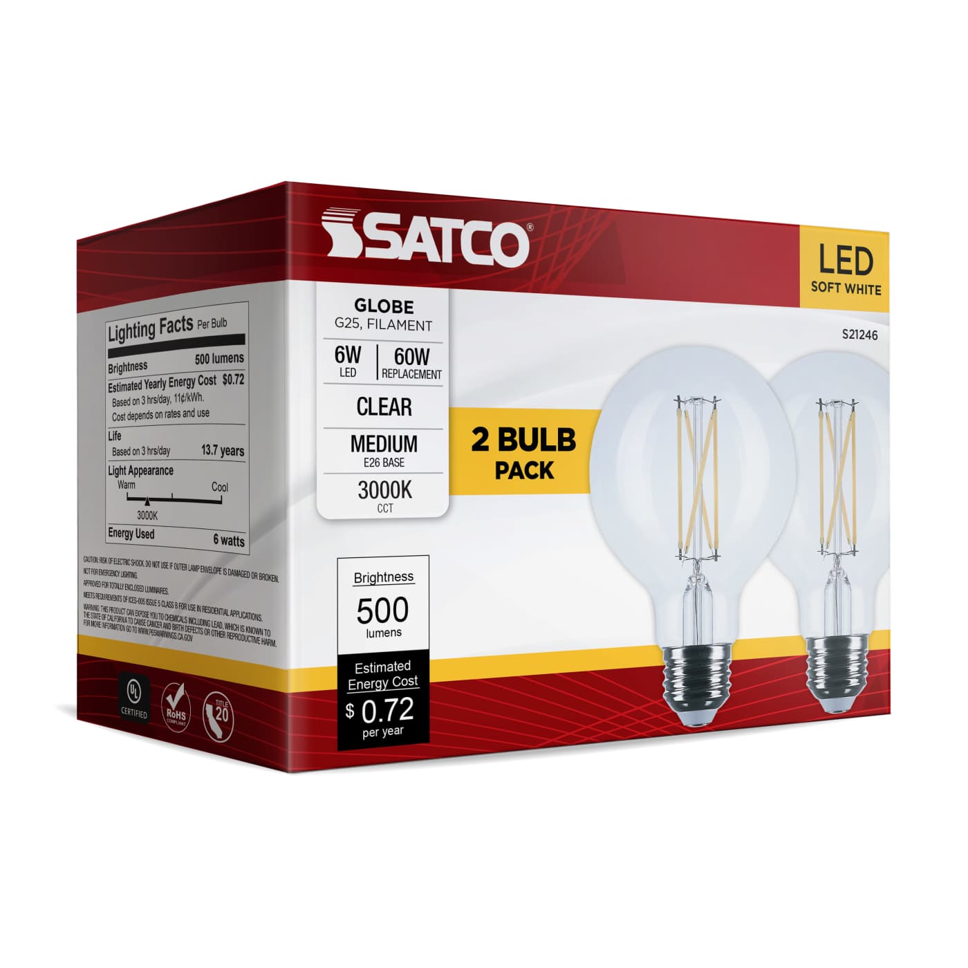 6G25/LED/CL/930/120V/2PK - S21246