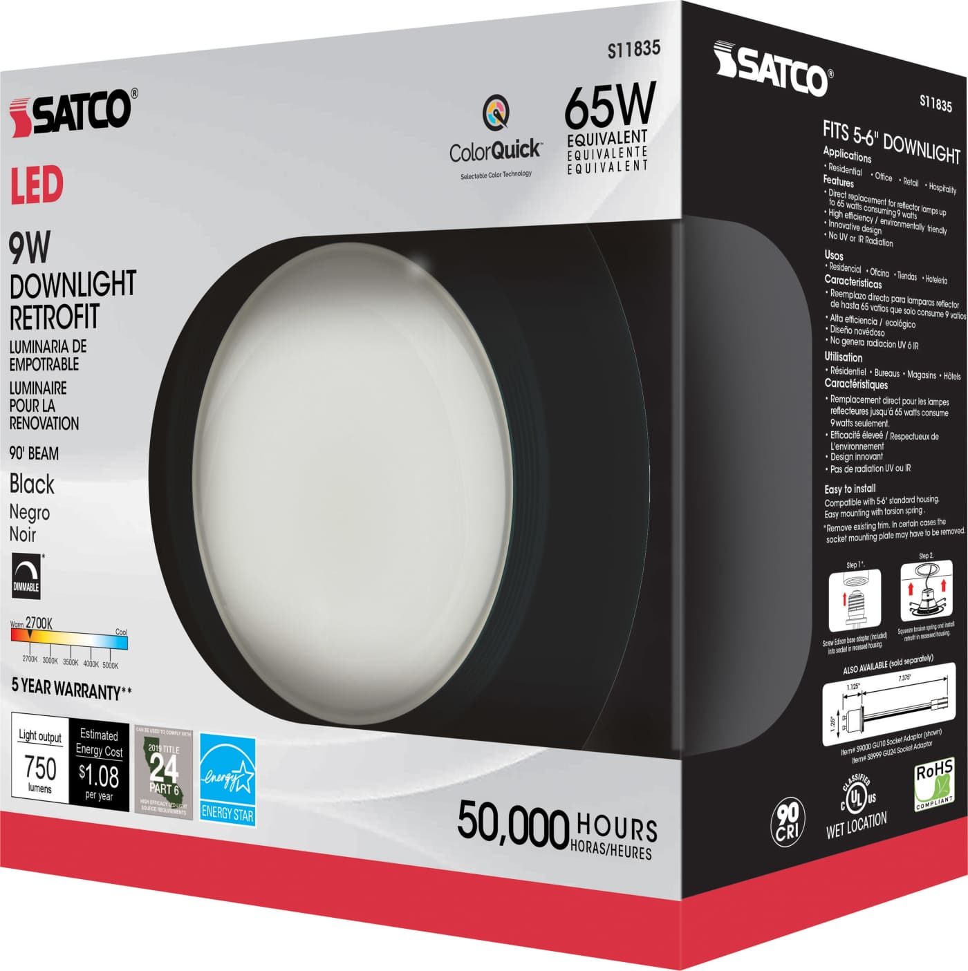 9WLED/RDL/5-6/CCT-SEL/120V/BL - S11835