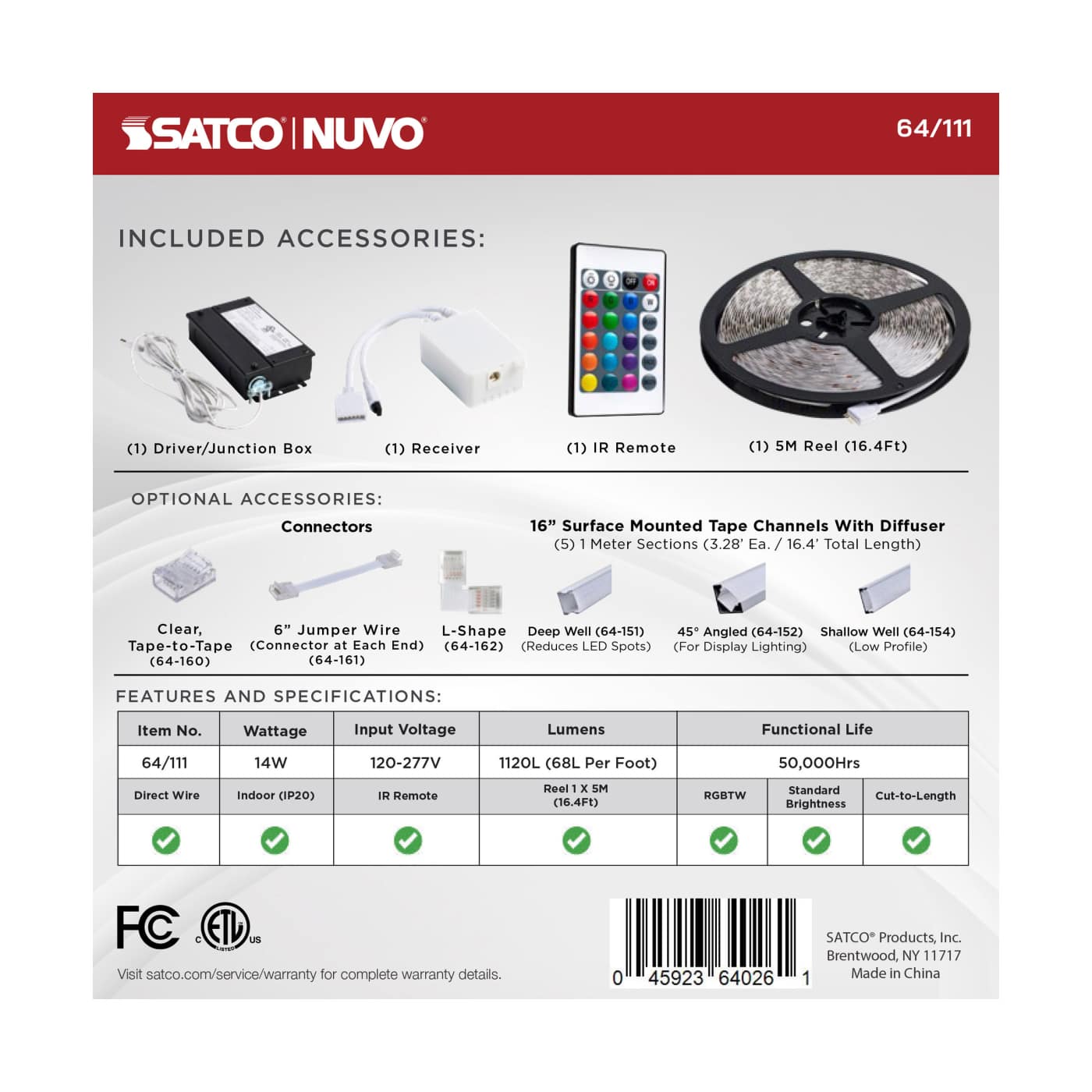 TAPE/RGBTW/IP20/JBOX/16' - 64-111