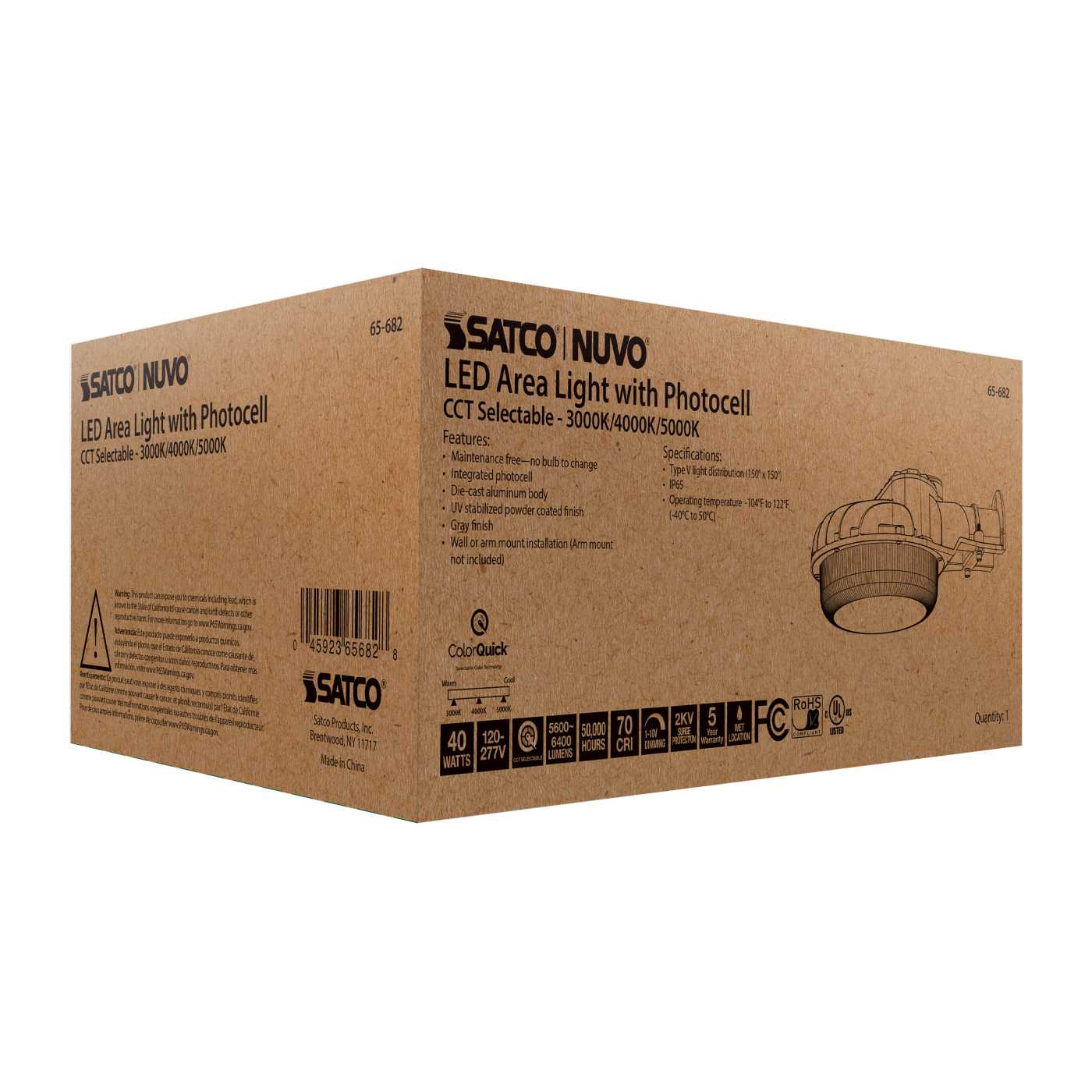 40W LED AREA LIGHT W/PHOTOCELL - 65-682