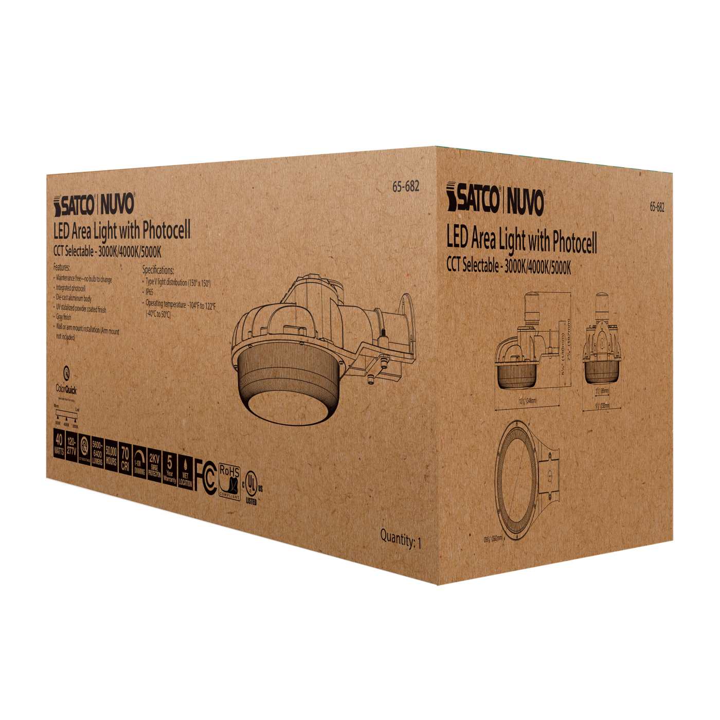 40W LED AREA LIGHT W/PHOTOCELL - 65-682