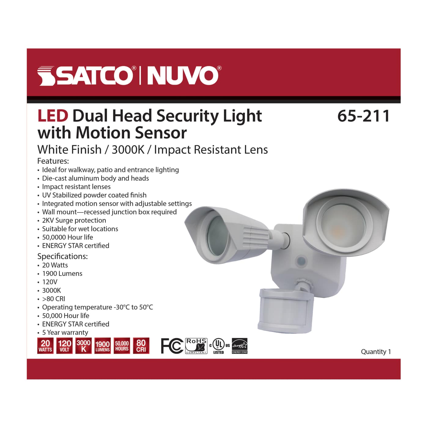 LED DUAL HEAD SECURITY LIGHT - 65-211
