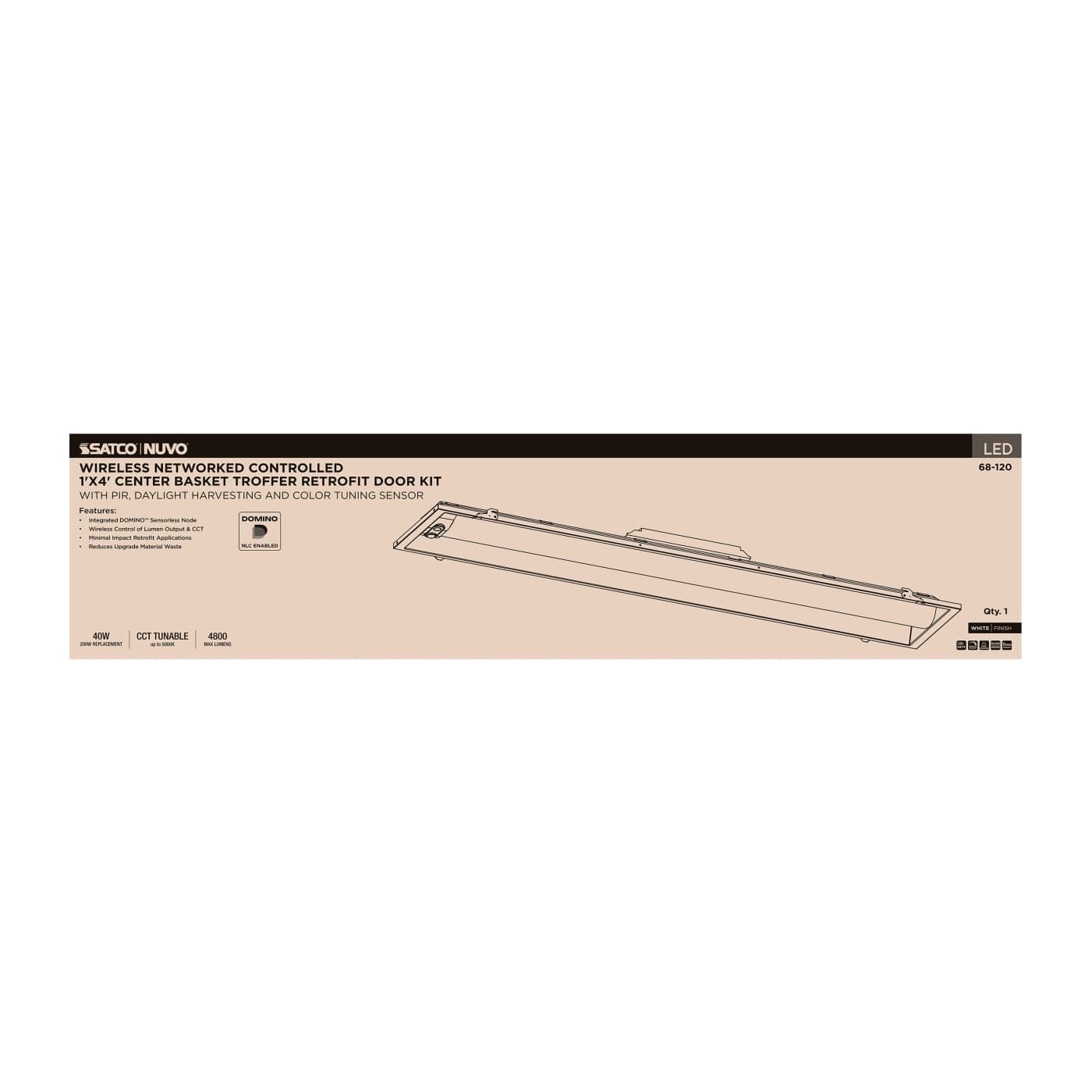 DOMINO 1X4 TROFFER RETRO KIT - 68-120