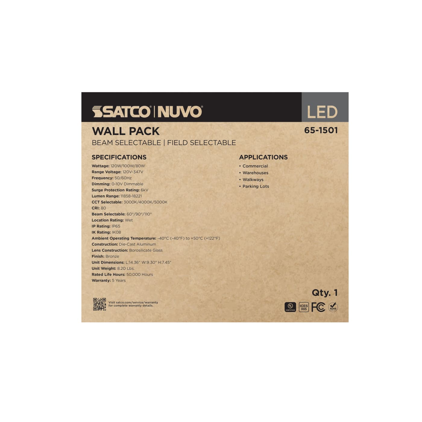LED TRAD WALL PACK 120-347V - 65-1501