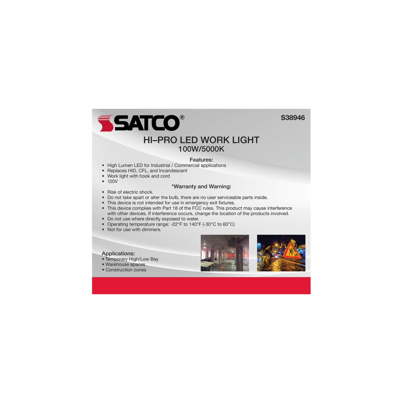 S38946 100W/LED/HID/TEMP/5K/120V
