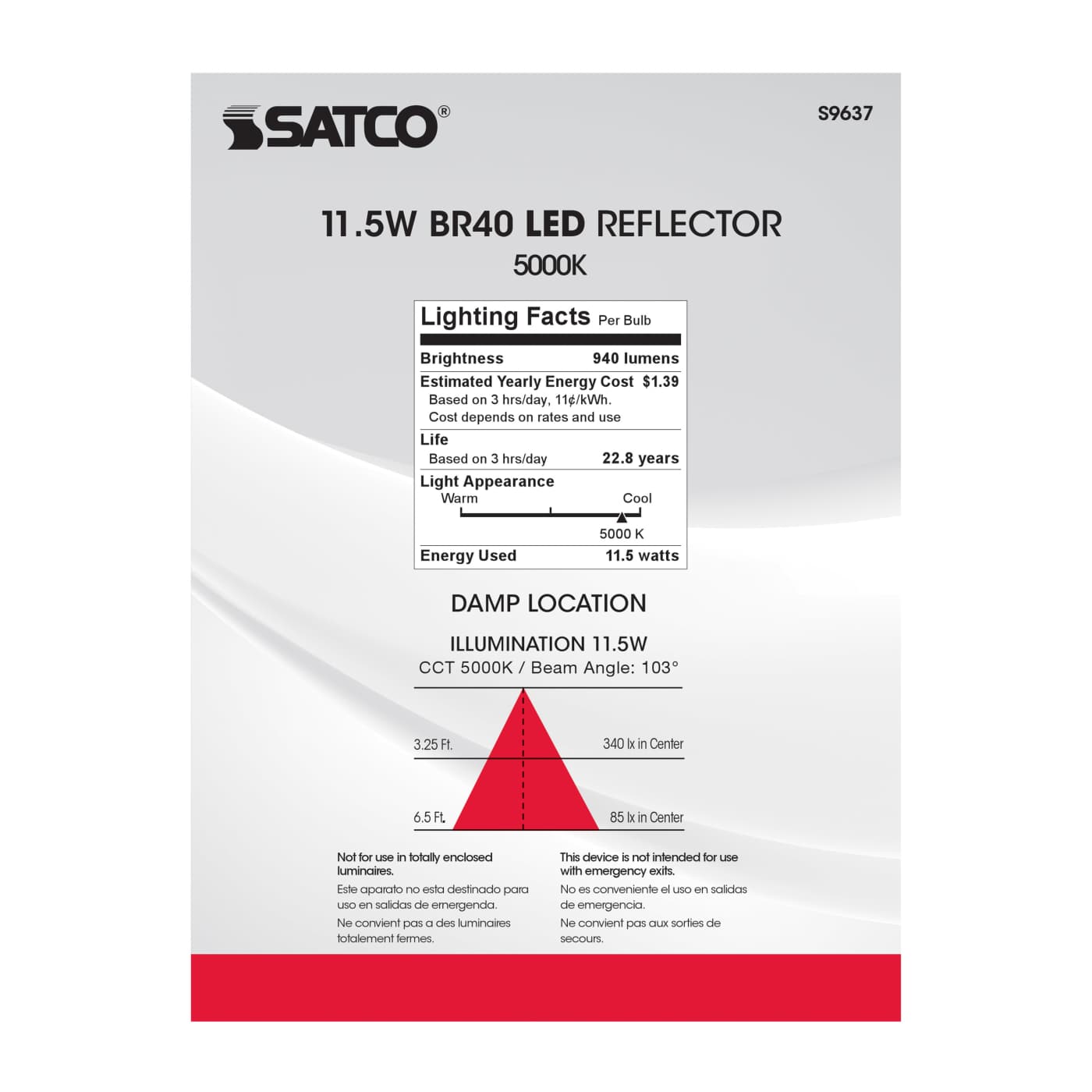 11.5BR40/LED/5000K/940L/120V - S9637