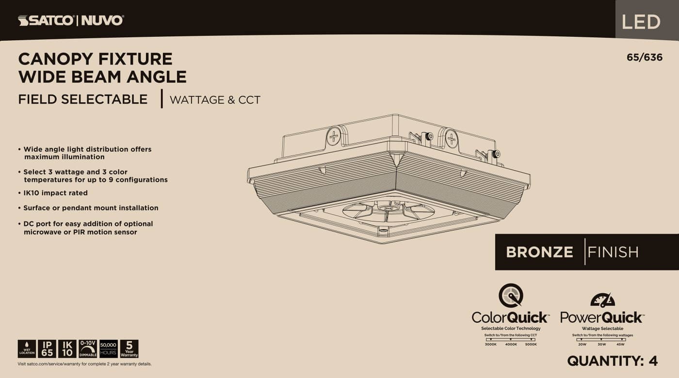 LED WIDE BEAM ANGLE CANOPY - 65-636