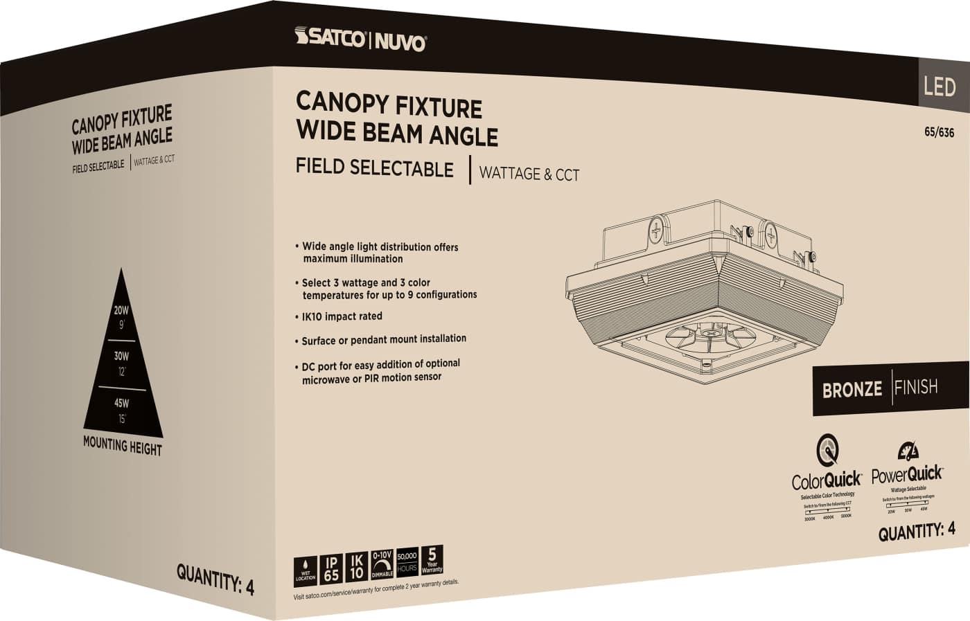 LED WIDE BEAM ANGLE CANOPY - 65-636