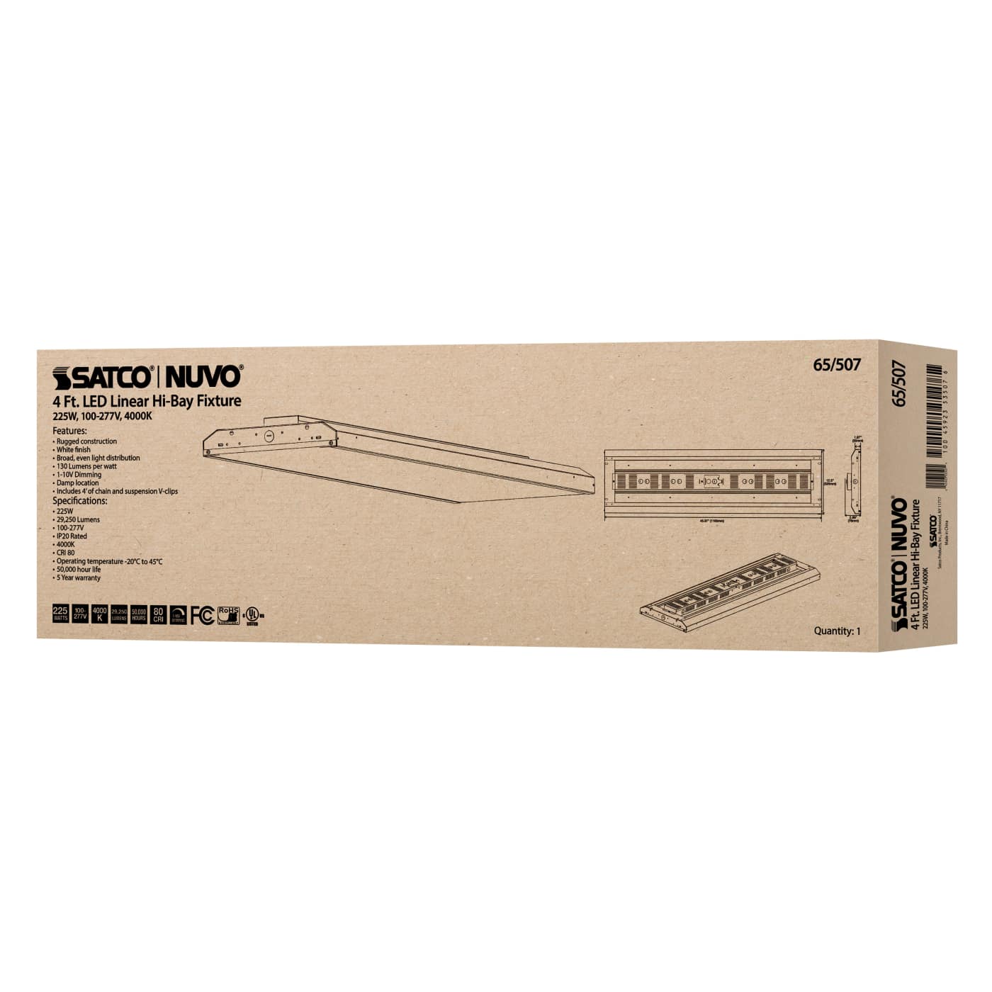 225W LED 4FT LINEAR HI-BAY - 65-507