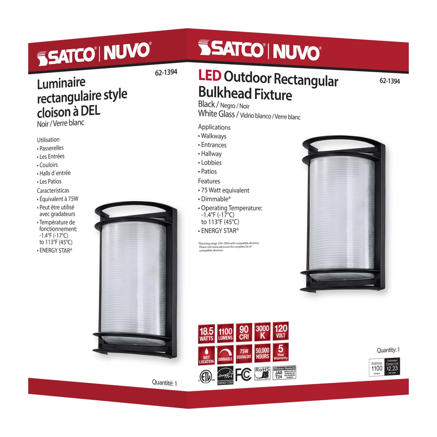 LED RECTANGULAR BULK HEAD - 62-1394