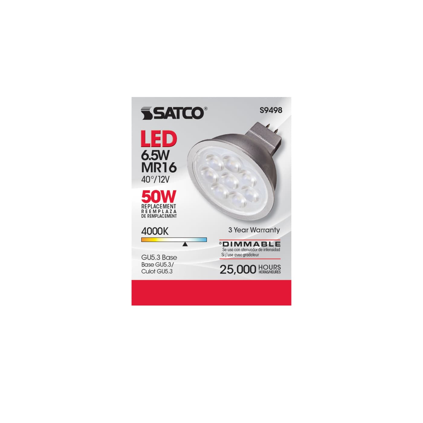 6.5MR16/LED/40'/40K/12V - S9498