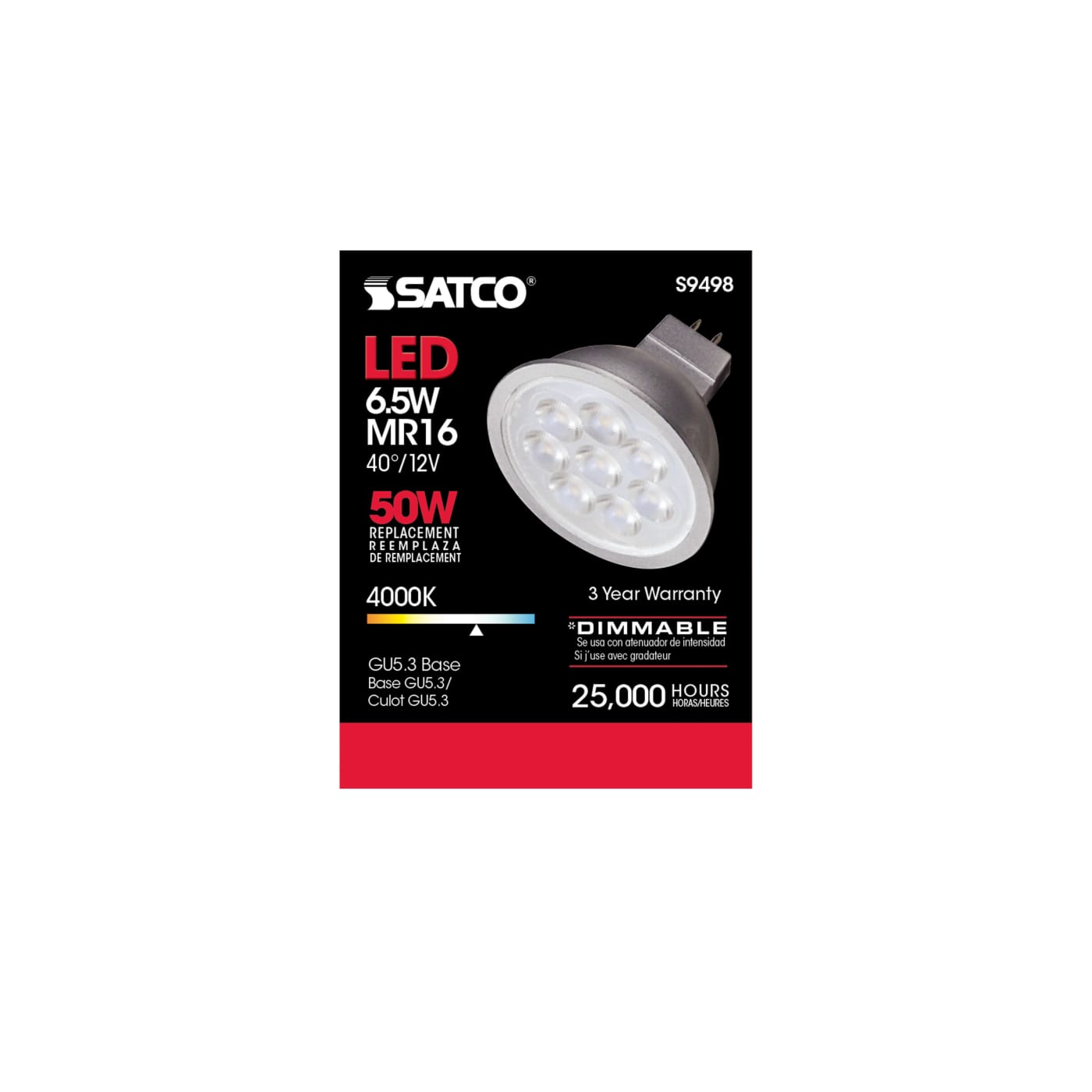 6.5MR16/LED/40'/40K/12V - S9498
