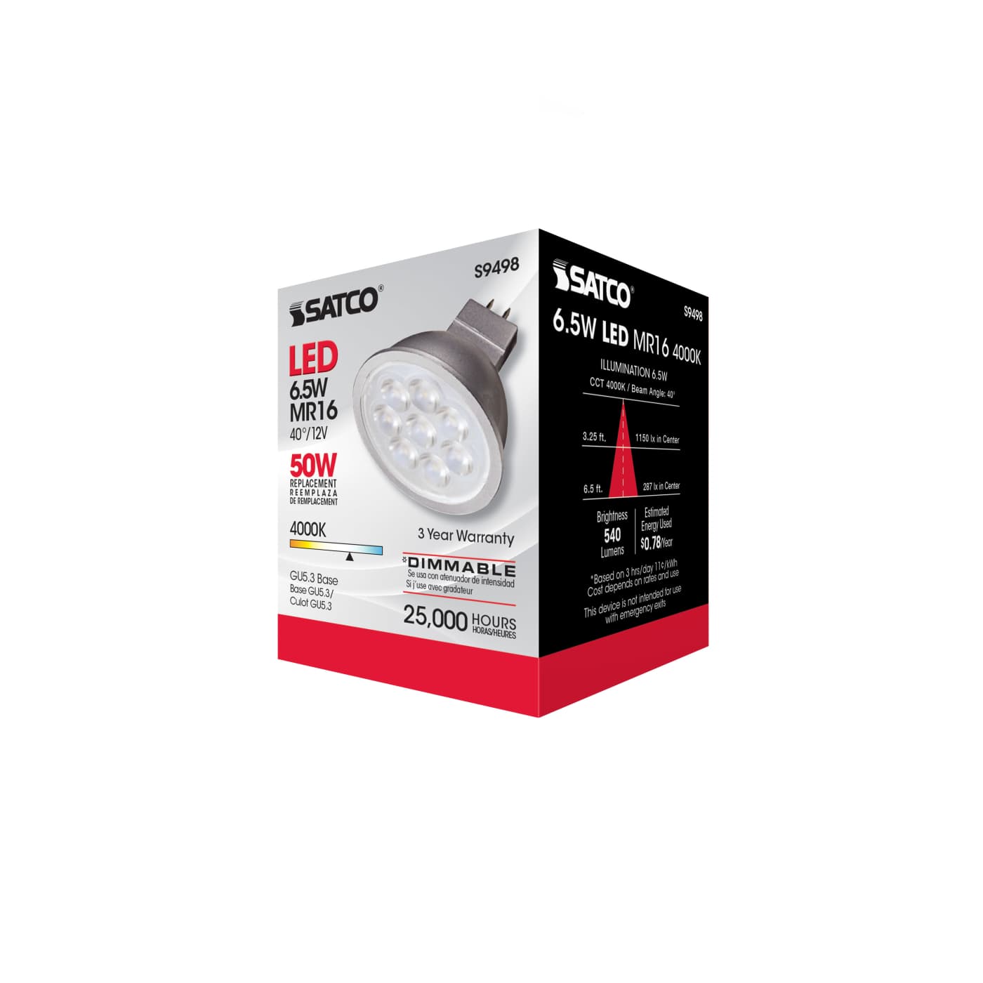 6.5MR16/LED/40'/40K/12V - S9498